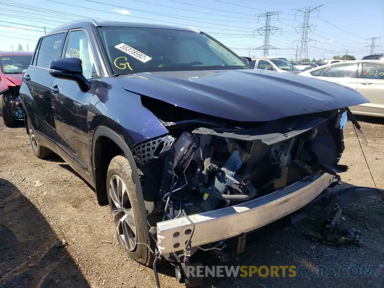 1 fotografías del automóvil dañado 5TDGBRCH2LS510236 TOYOTA HIGHLANDER 2020