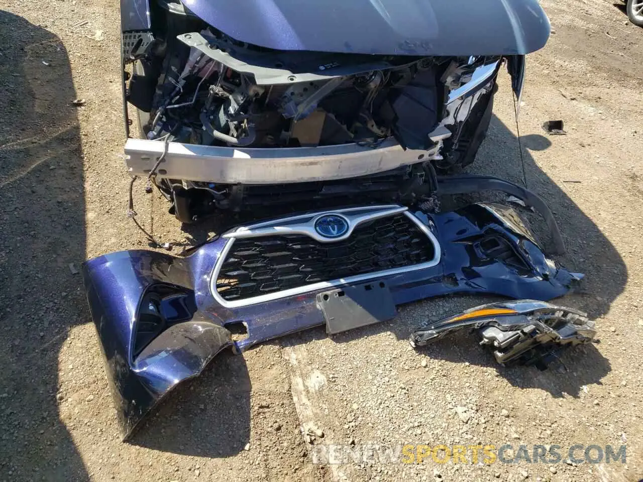 9 fotografías del automóvil dañado 5TDGBRCH2LS510236 TOYOTA HIGHLANDER 2020