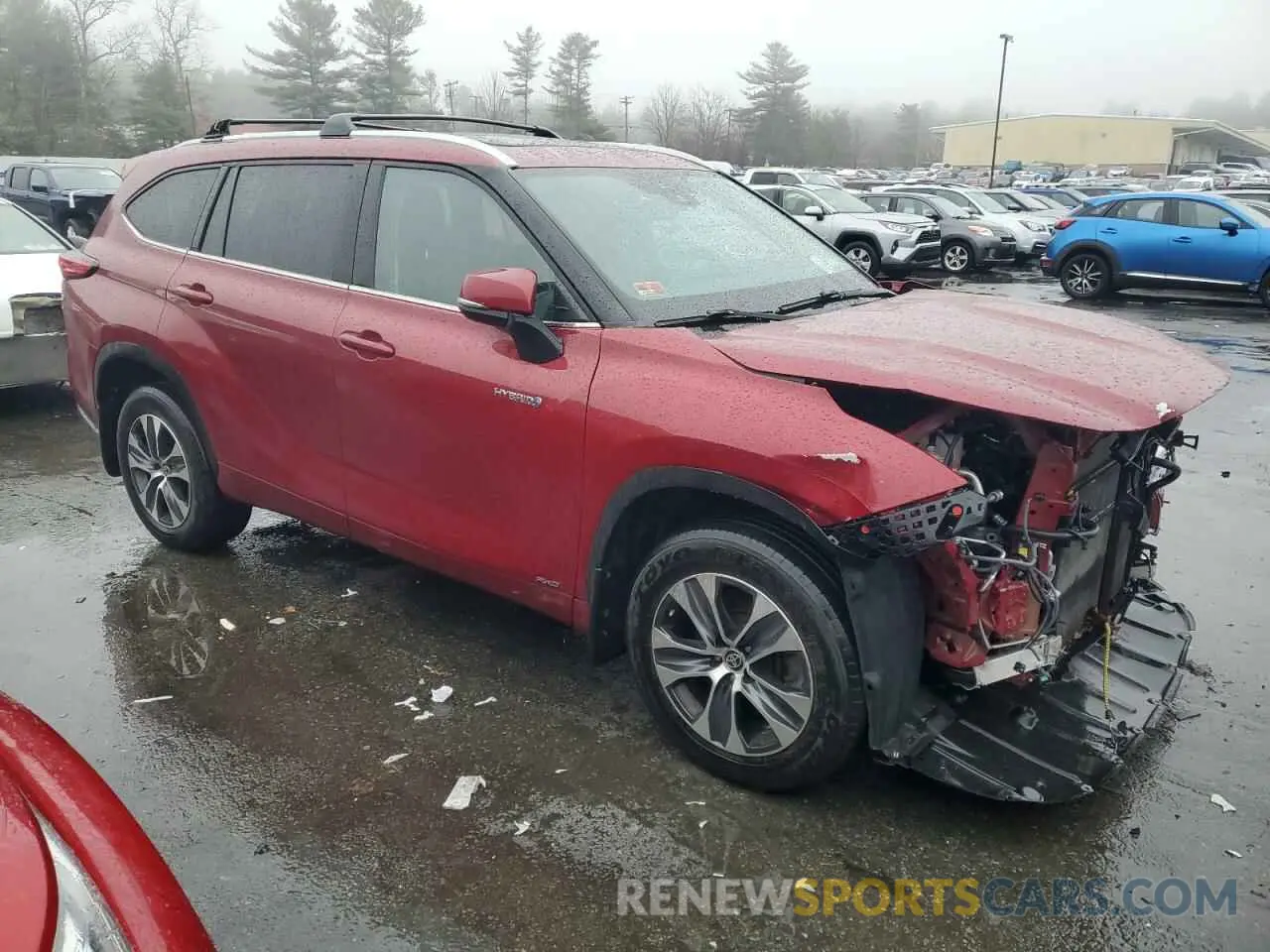 4 fotografías del automóvil dañado 5TDGBRCH5LS504155 TOYOTA HIGHLANDER 2020