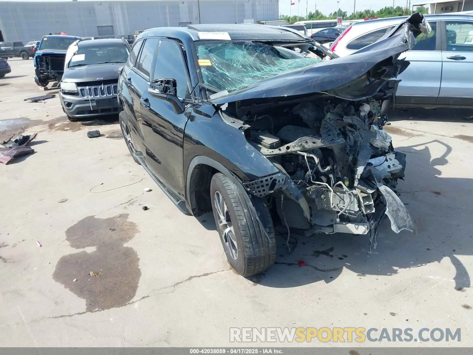1 fotografías del automóvil dañado 5TDGZRAH0LS018366 TOYOTA HIGHLANDER 2020
