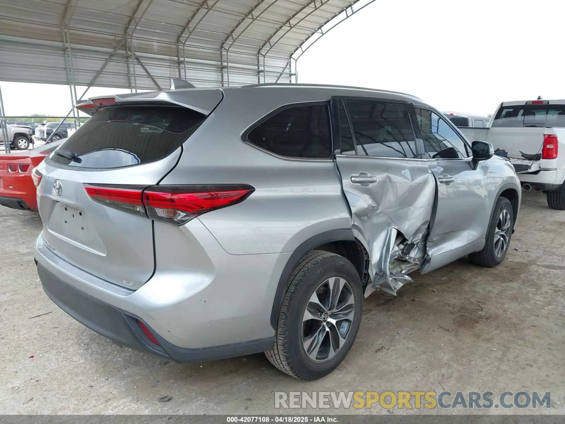 4 fotografías del automóvil dañado 5TDGZRAH2LS009331 TOYOTA HIGHLANDER 2020
