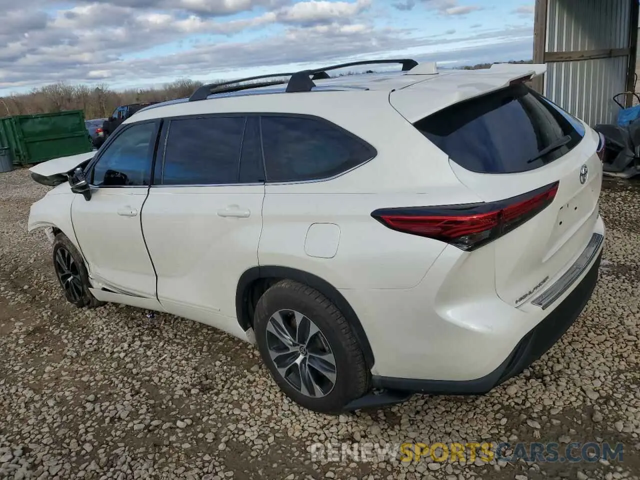 2 fotografías del automóvil dañado 5TDGZRAH2LS502880 TOYOTA HIGHLANDER 2020