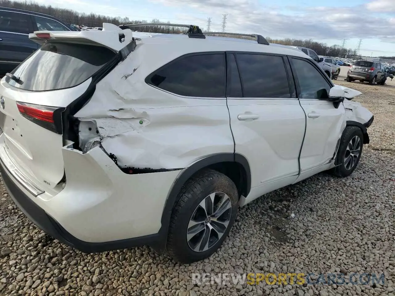 3 fotografías del automóvil dañado 5TDGZRAH2LS502880 TOYOTA HIGHLANDER 2020