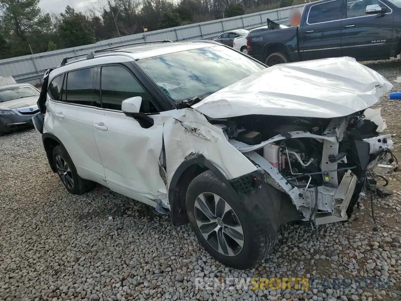 4 fotografías del automóvil dañado 5TDGZRAH2LS502880 TOYOTA HIGHLANDER 2020