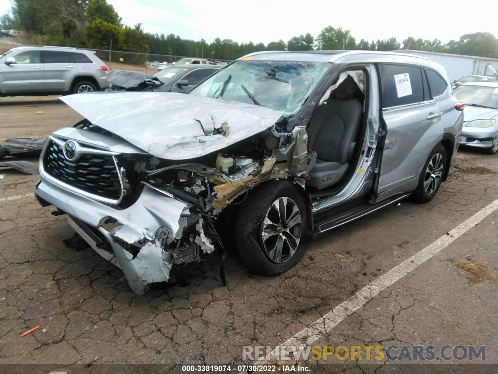 2 fotografías del automóvil dañado 5TDGZRAH4LS508986 TOYOTA HIGHLANDER 2020