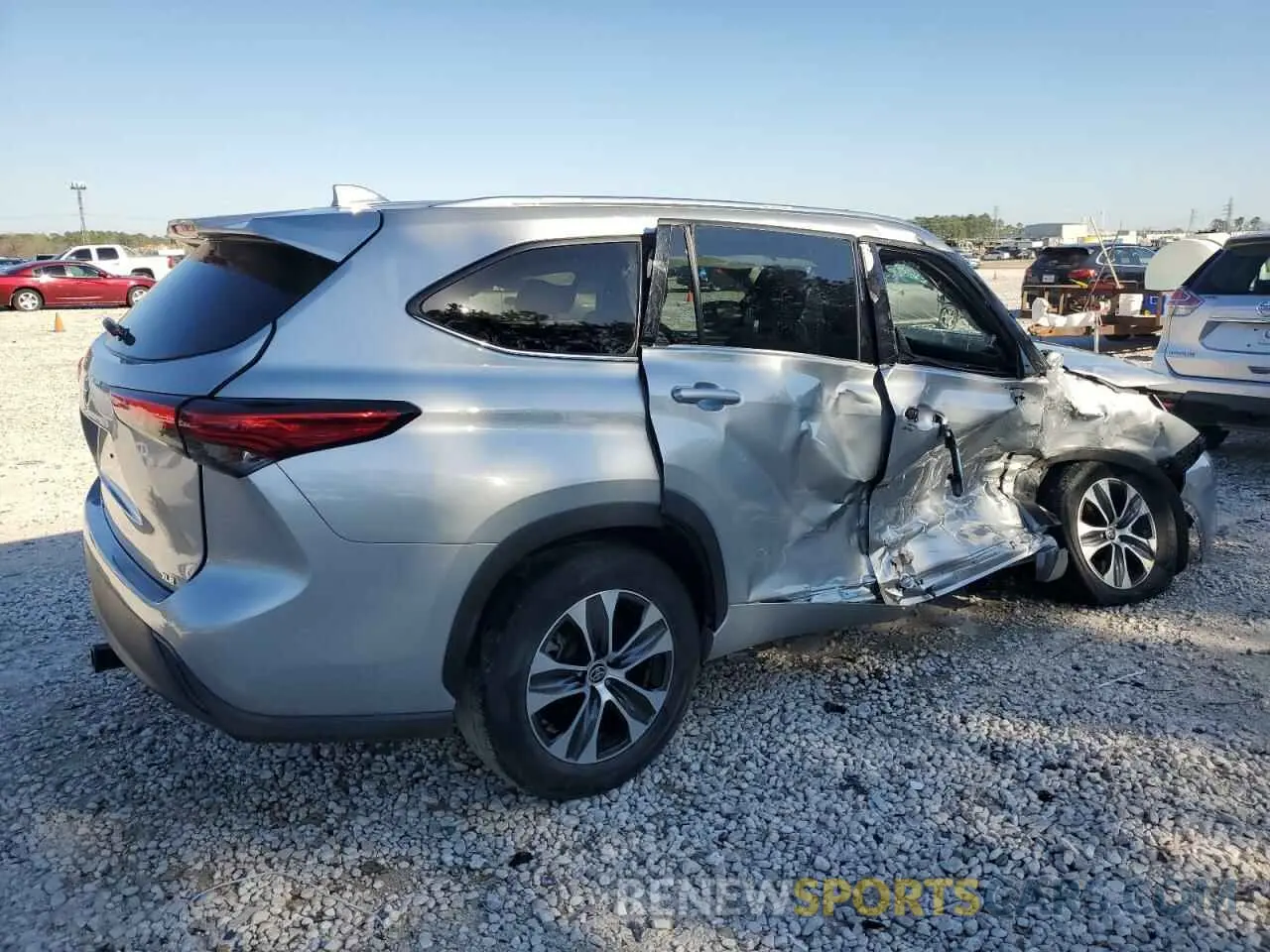 3 fotografías del automóvil dañado 5TDGZRAH5LS504770 TOYOTA HIGHLANDER 2020