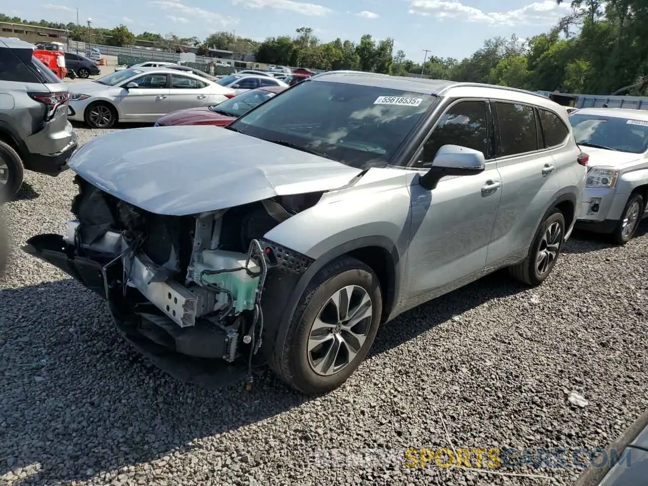 1 fotografías del automóvil dañado 5TDGZRAH6LS500727 TOYOTA HIGHLANDER 2020