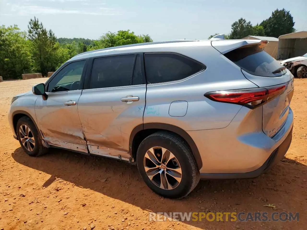 2 fotografías del automóvil dañado 5TDGZRAH6LS501683 TOYOTA HIGHLANDER 2020