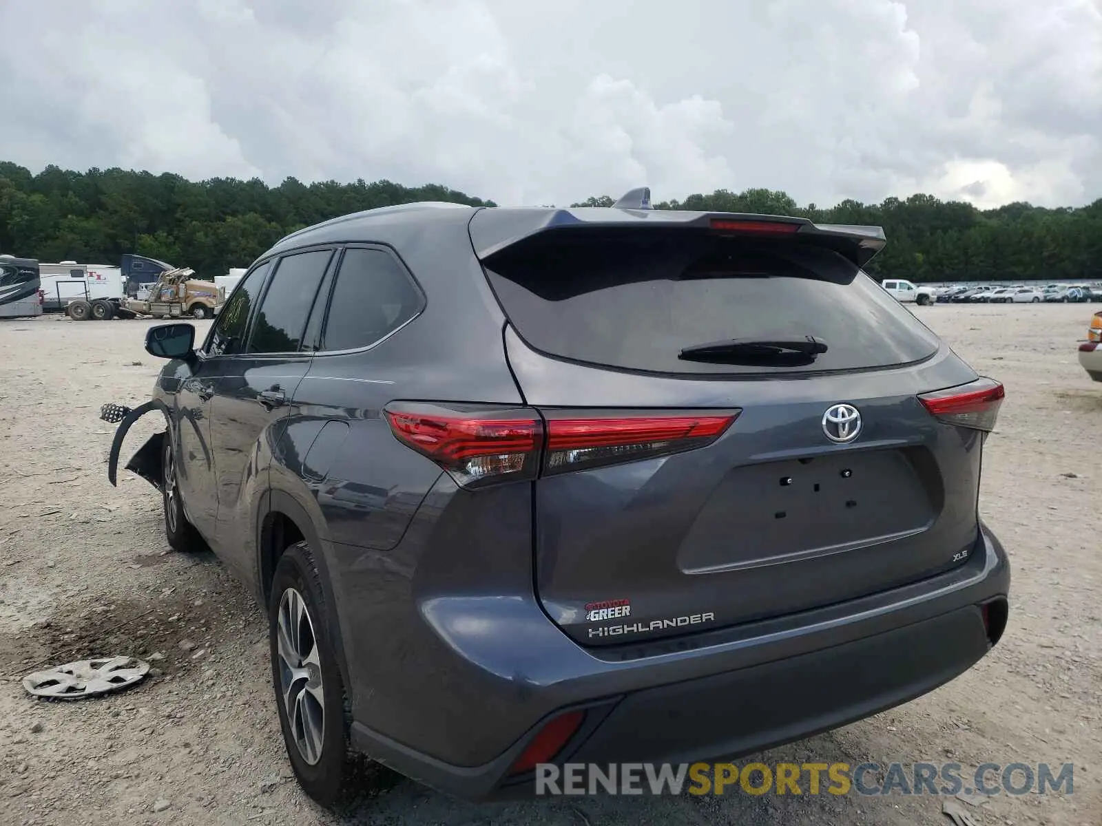 3 fotografías del automóvil dañado 5TDGZRAH6LS511128 TOYOTA HIGHLANDER 2020