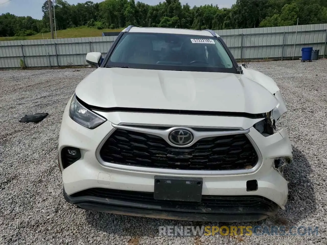 5 fotografías del automóvil dañado 5TDGZRAH9LS504383 TOYOTA HIGHLANDER 2020
