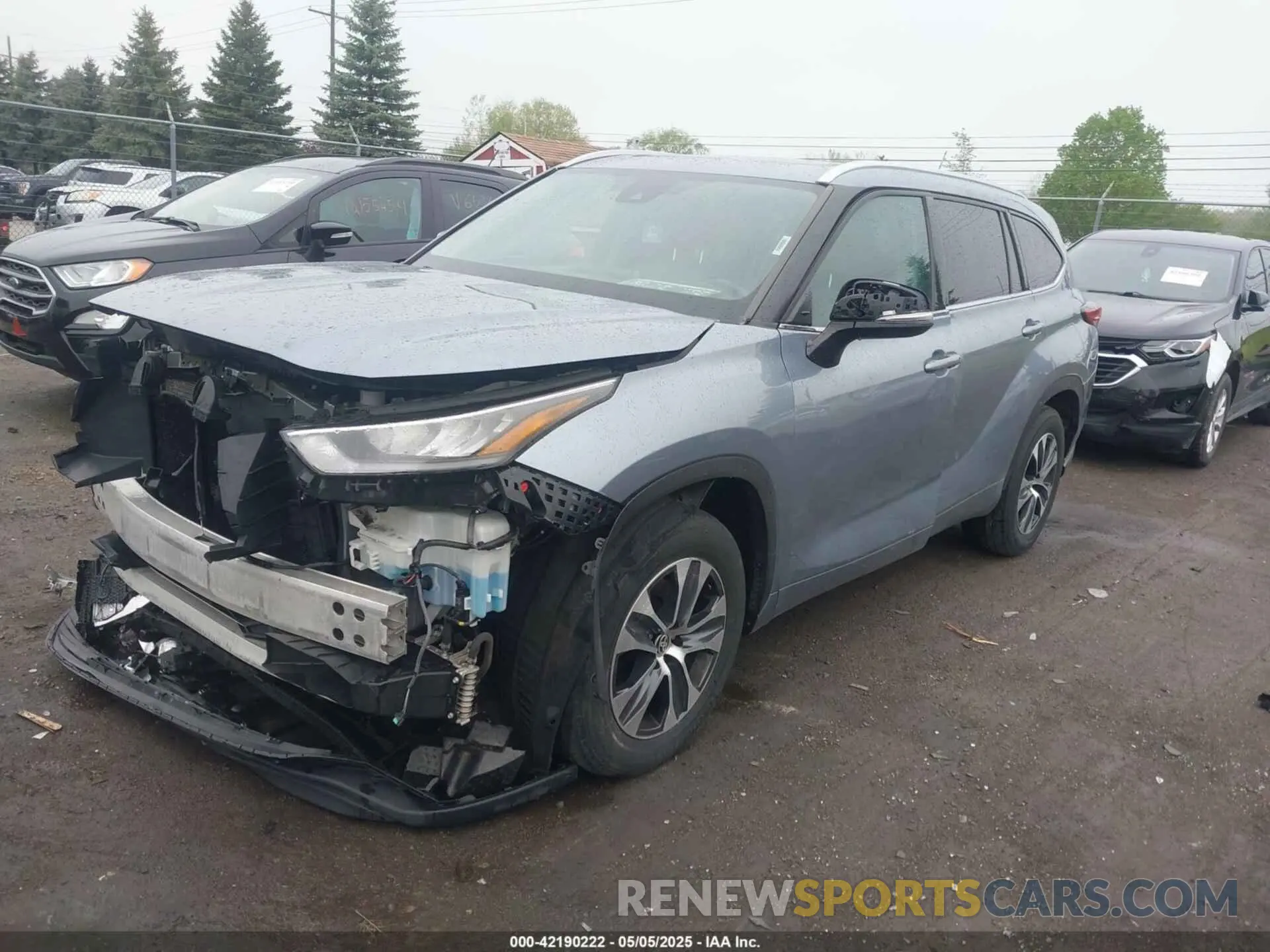 2 fotografías del automóvil dañado 5TDGZRAHXLS011098 TOYOTA HIGHLANDER 2020