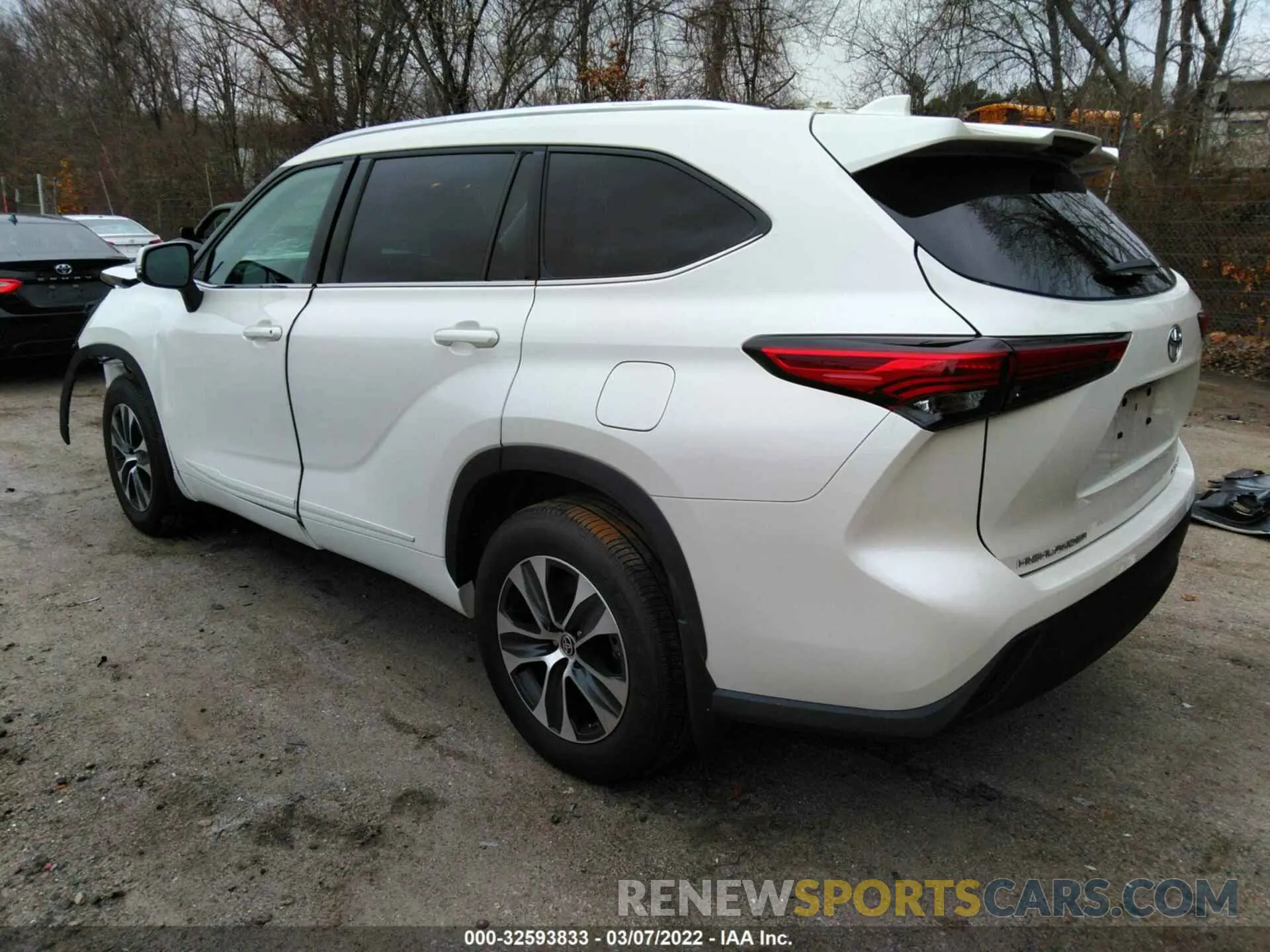 3 fotografías del automóvil dañado 5TDGZRBH0LS506523 TOYOTA HIGHLANDER 2020
