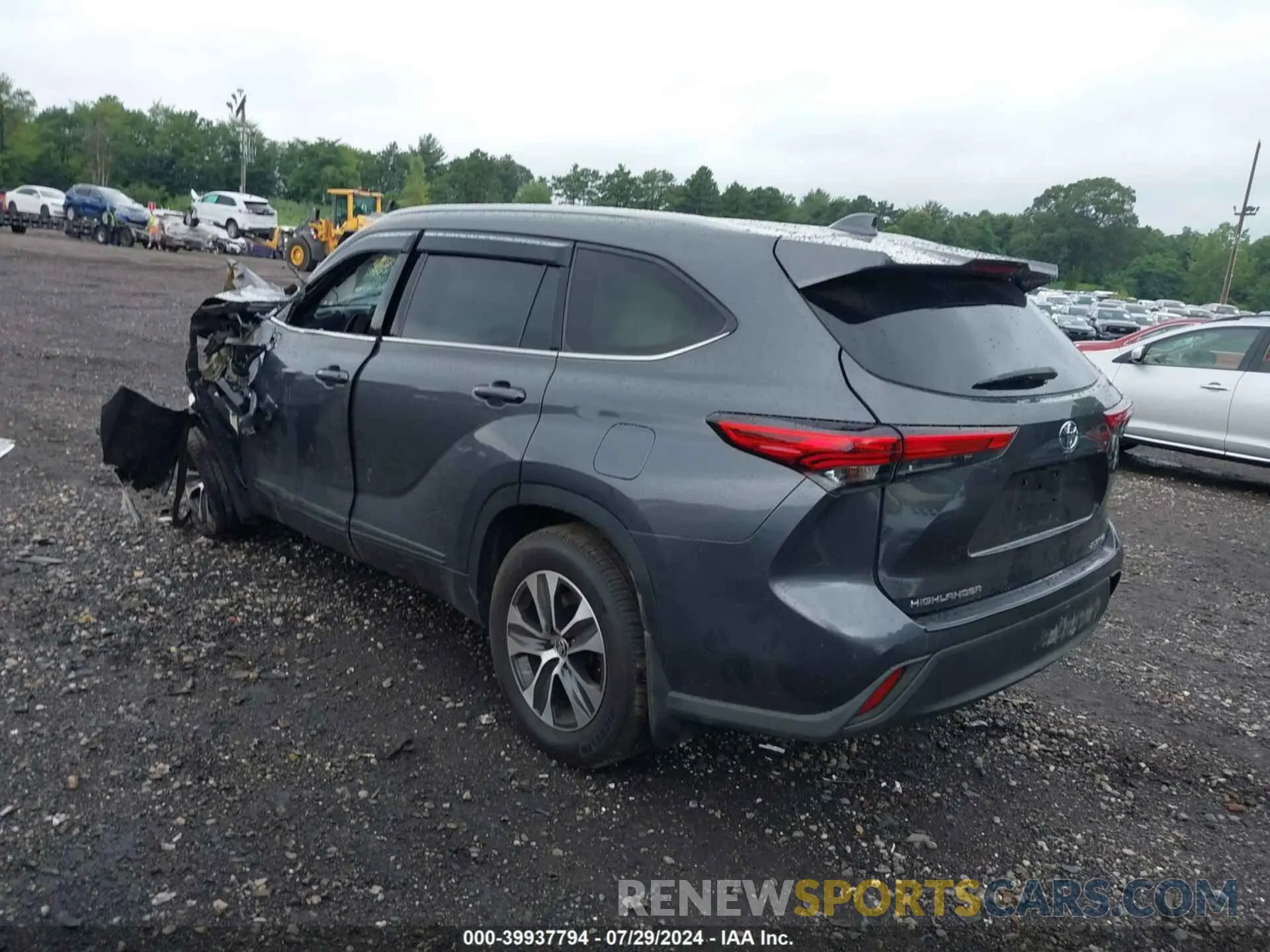 3 fotografías del automóvil dañado 5TDGZRBH1LS025860 TOYOTA HIGHLANDER 2020