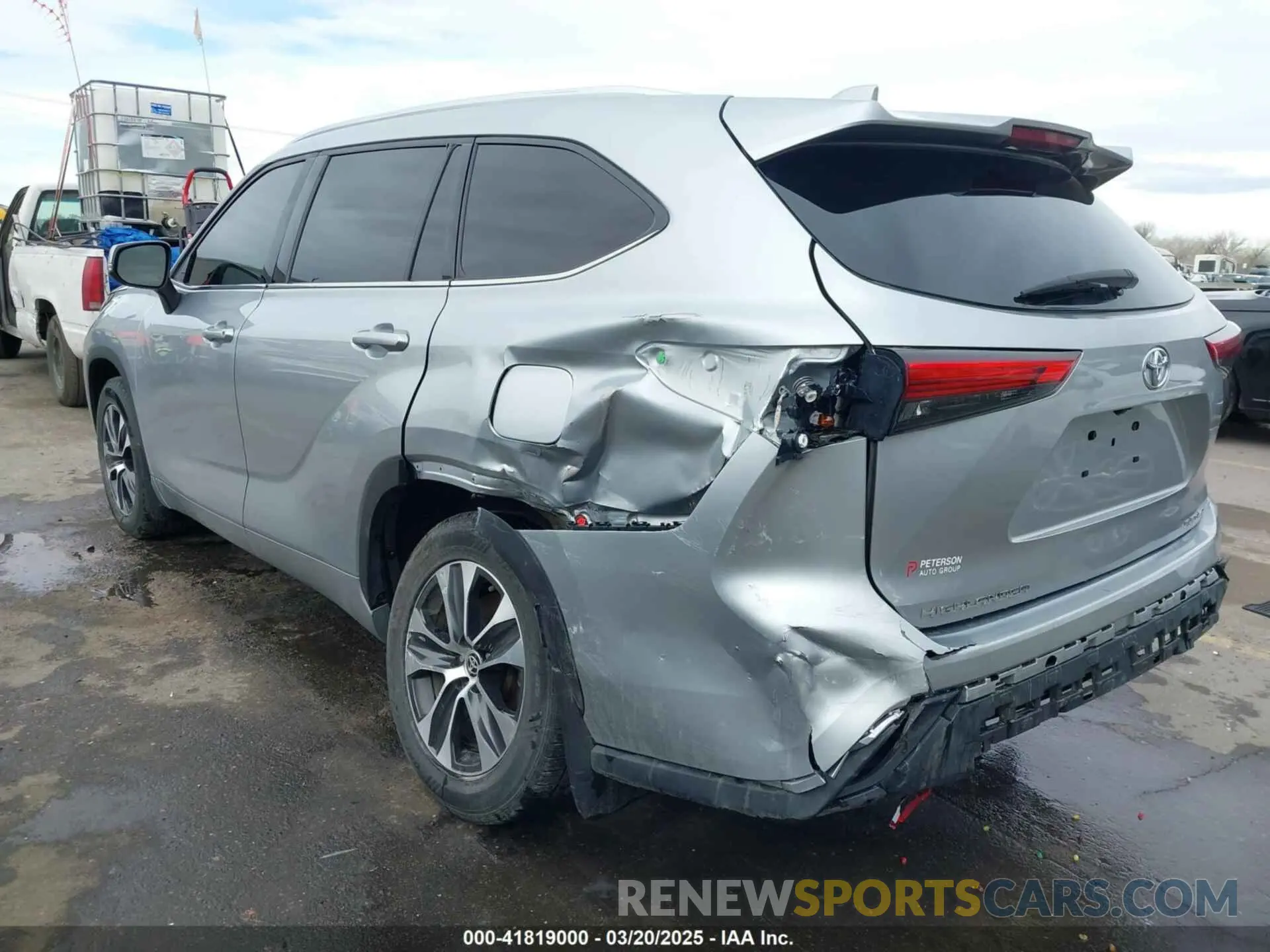 3 fotografías del automóvil dañado 5TDGZRBH1LS502142 TOYOTA HIGHLANDER 2020