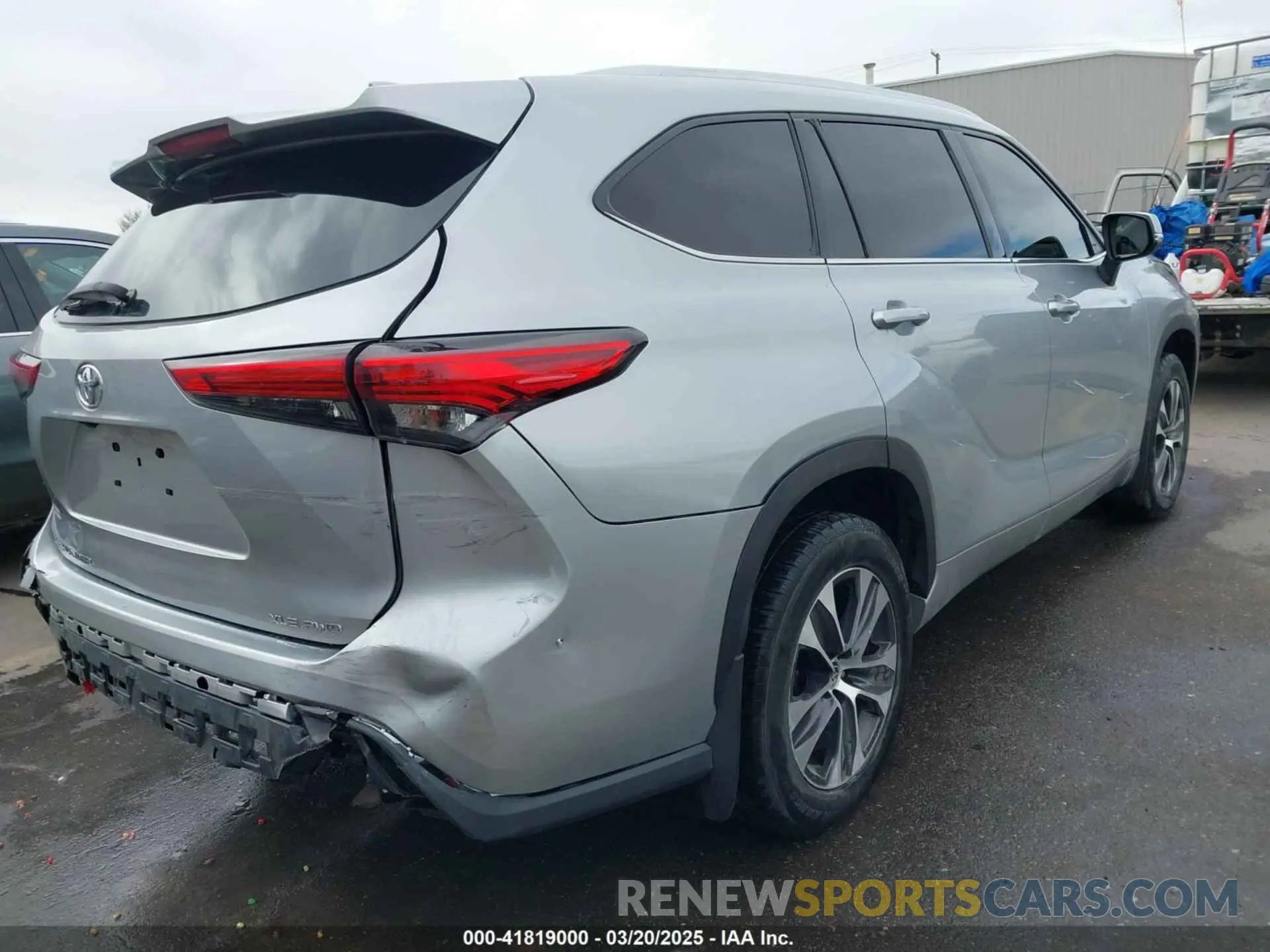 4 fotografías del automóvil dañado 5TDGZRBH1LS502142 TOYOTA HIGHLANDER 2020