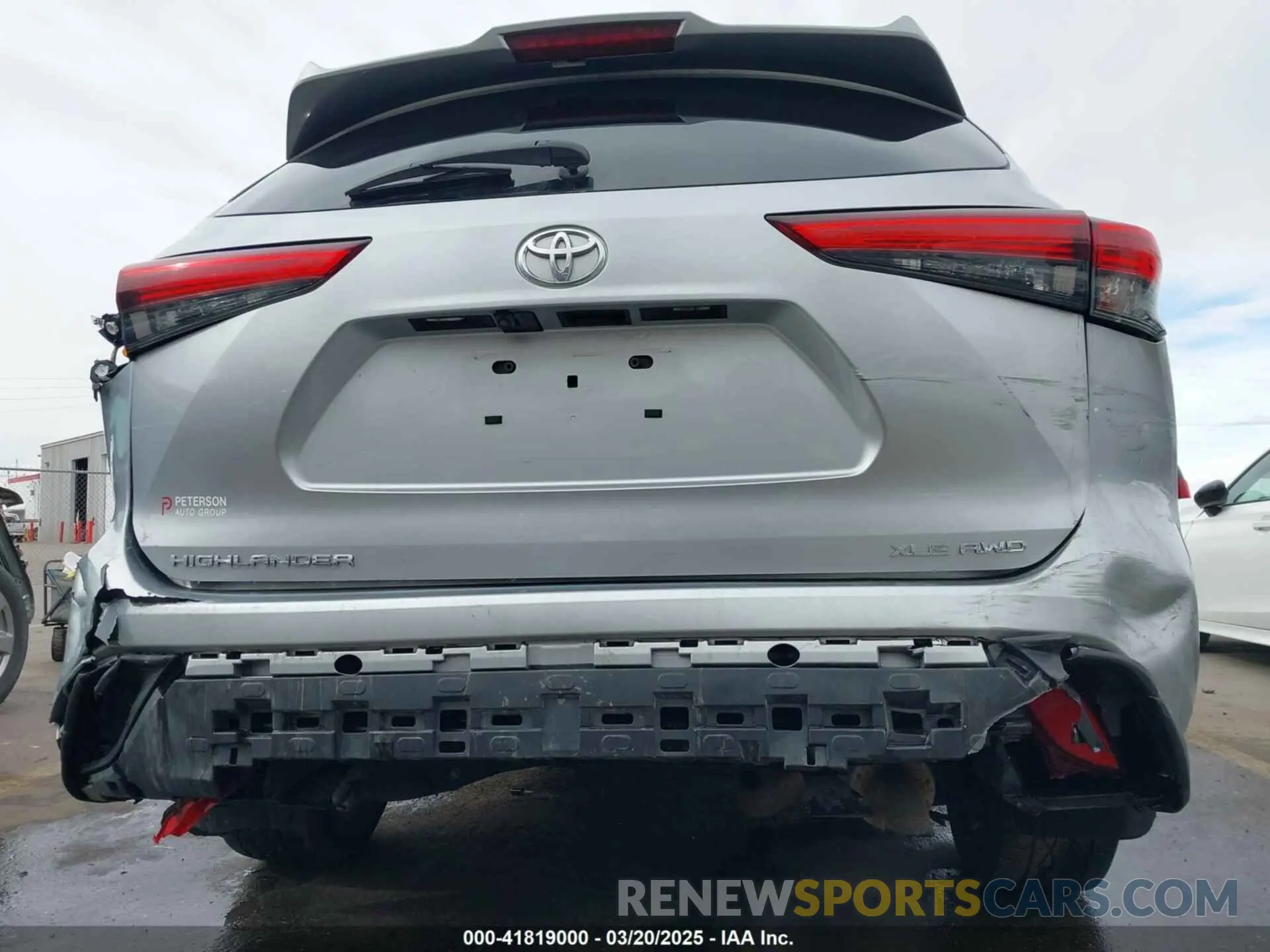 6 fotografías del automóvil dañado 5TDGZRBH1LS502142 TOYOTA HIGHLANDER 2020