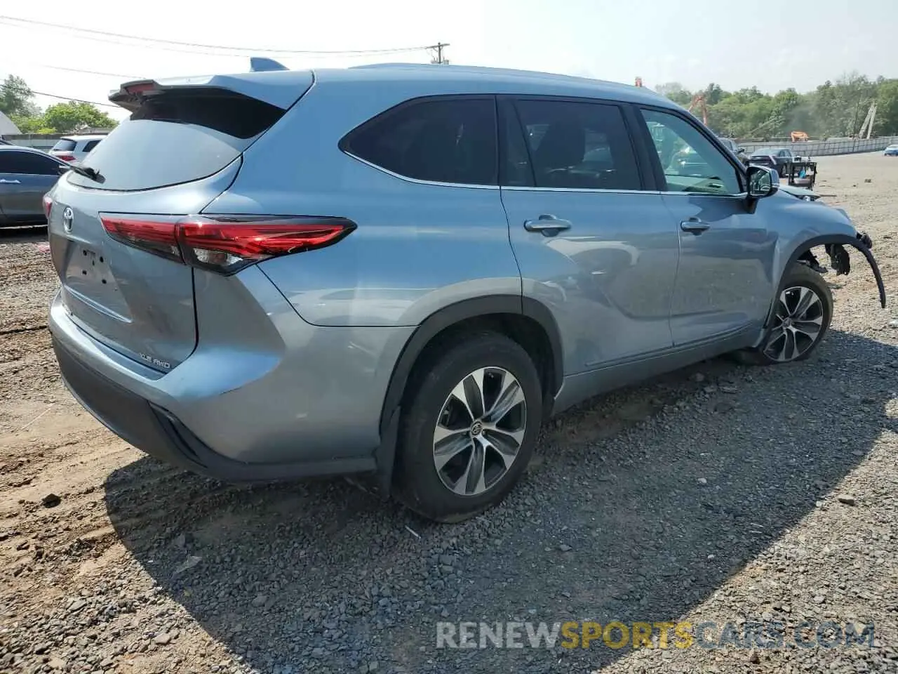 3 fotografías del automóvil dañado 5TDGZRBH2LS004578 TOYOTA HIGHLANDER 2020