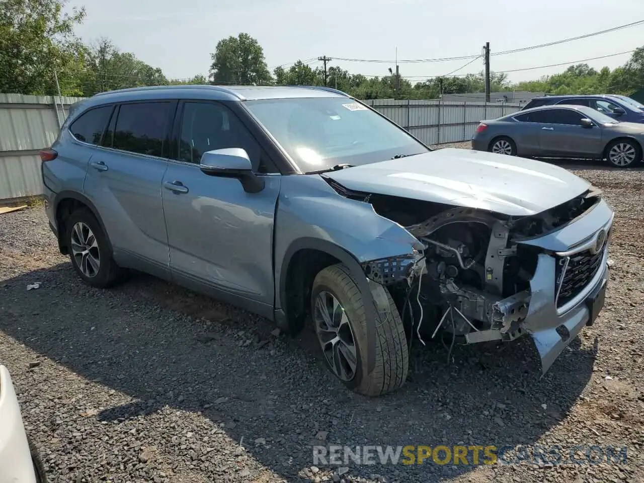 4 fotografías del automóvil dañado 5TDGZRBH2LS004578 TOYOTA HIGHLANDER 2020
