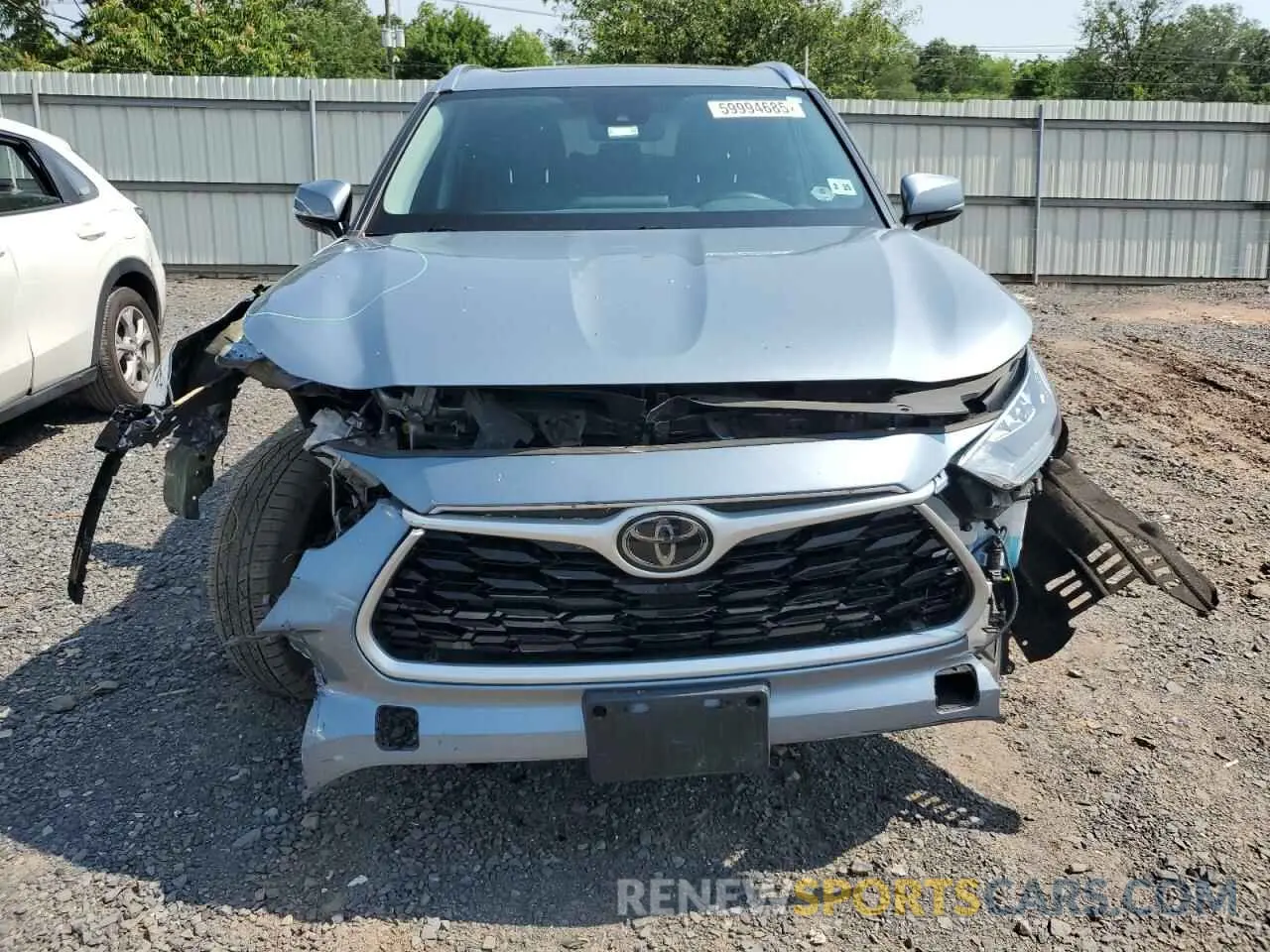 5 fotografías del automóvil dañado 5TDGZRBH2LS004578 TOYOTA HIGHLANDER 2020