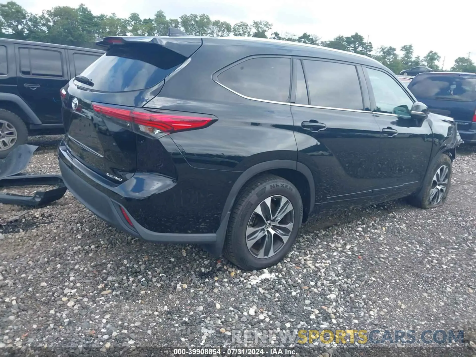 4 fotografías del automóvil dañado 5TDGZRBH3LS507746 TOYOTA HIGHLANDER 2020