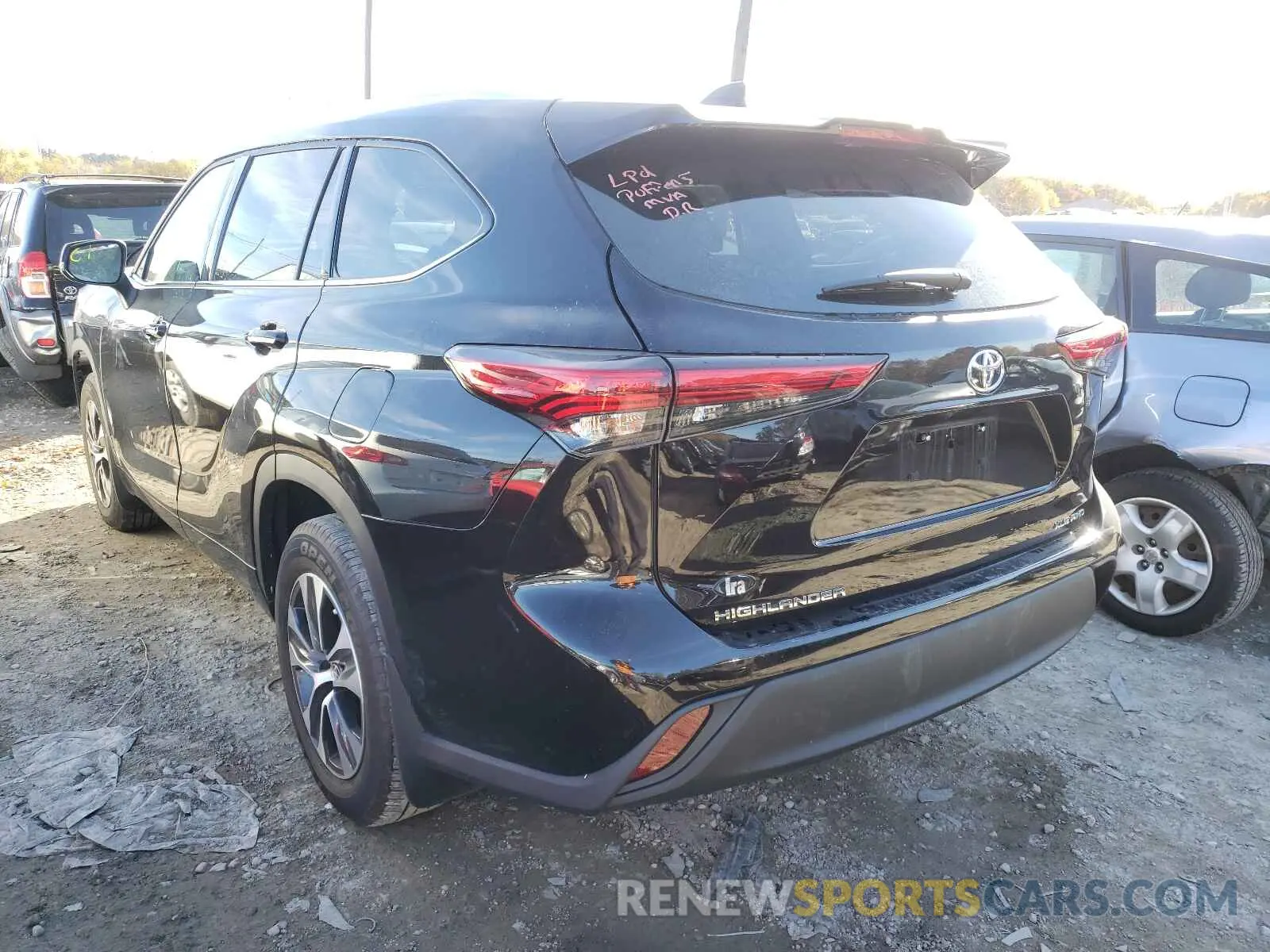 3 fotografías del automóvil dañado 5TDGZRBH7LS031260 TOYOTA HIGHLANDER 2020