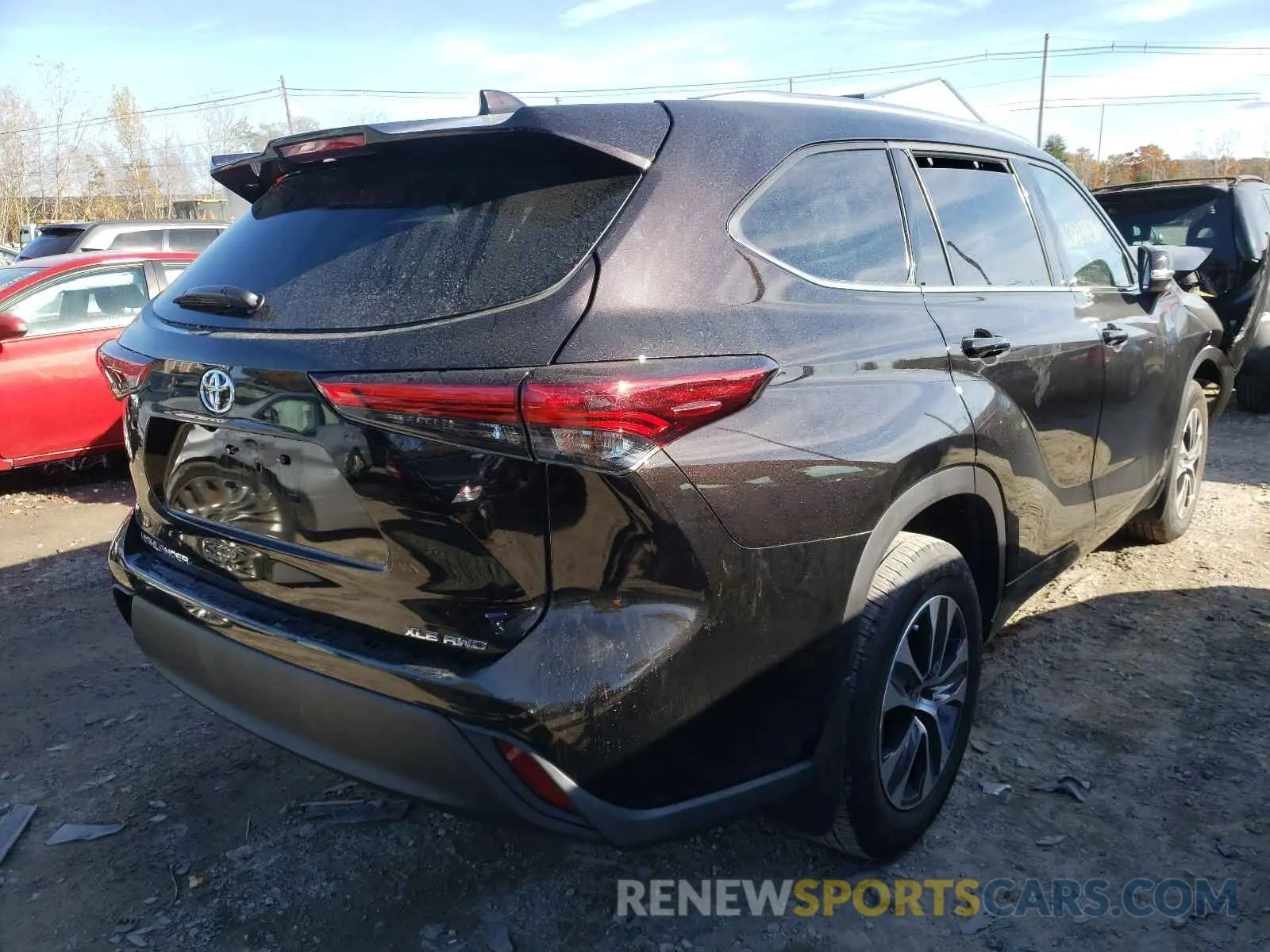 4 fotografías del automóvil dañado 5TDGZRBH7LS031260 TOYOTA HIGHLANDER 2020