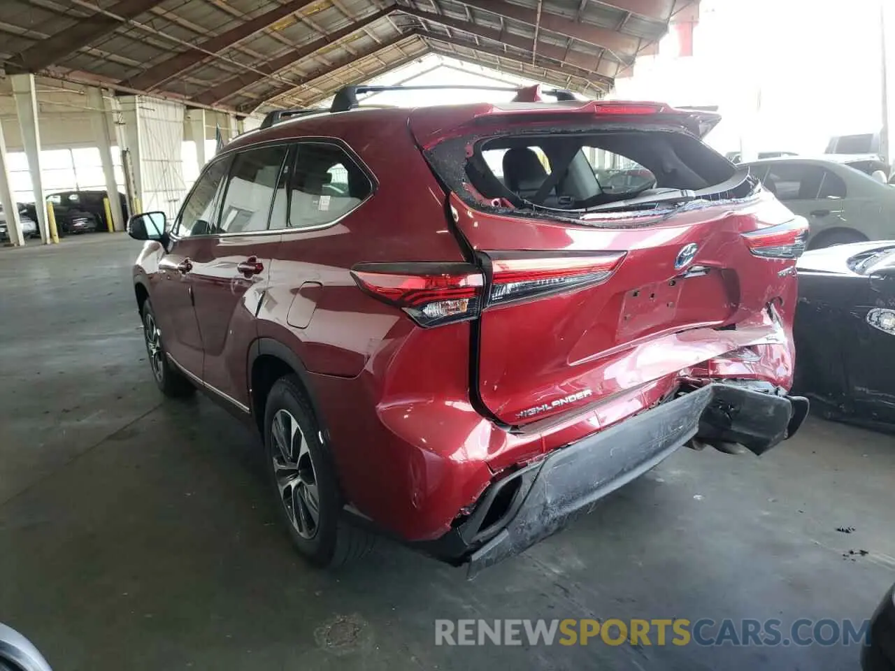 3 fotografías del automóvil dañado 5TDHARAH2LS001497 TOYOTA HIGHLANDER 2020