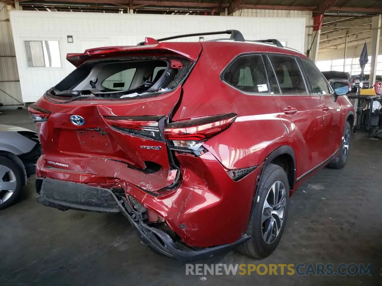 4 fotografías del automóvil dañado 5TDHARAH2LS001497 TOYOTA HIGHLANDER 2020