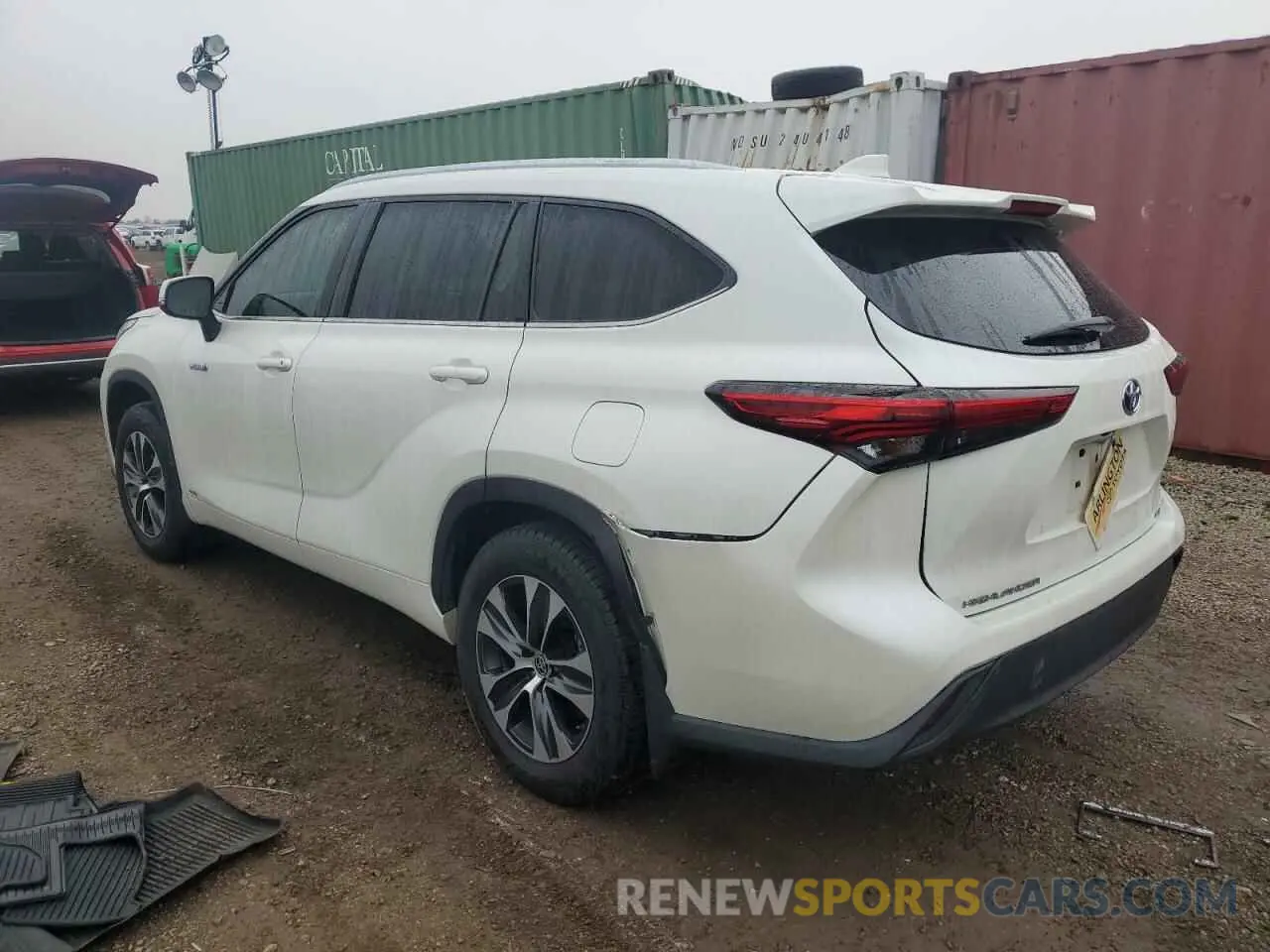 2 fotografías del automóvil dañado 5TDHBRCH7LS503884 TOYOTA HIGHLANDER 2020