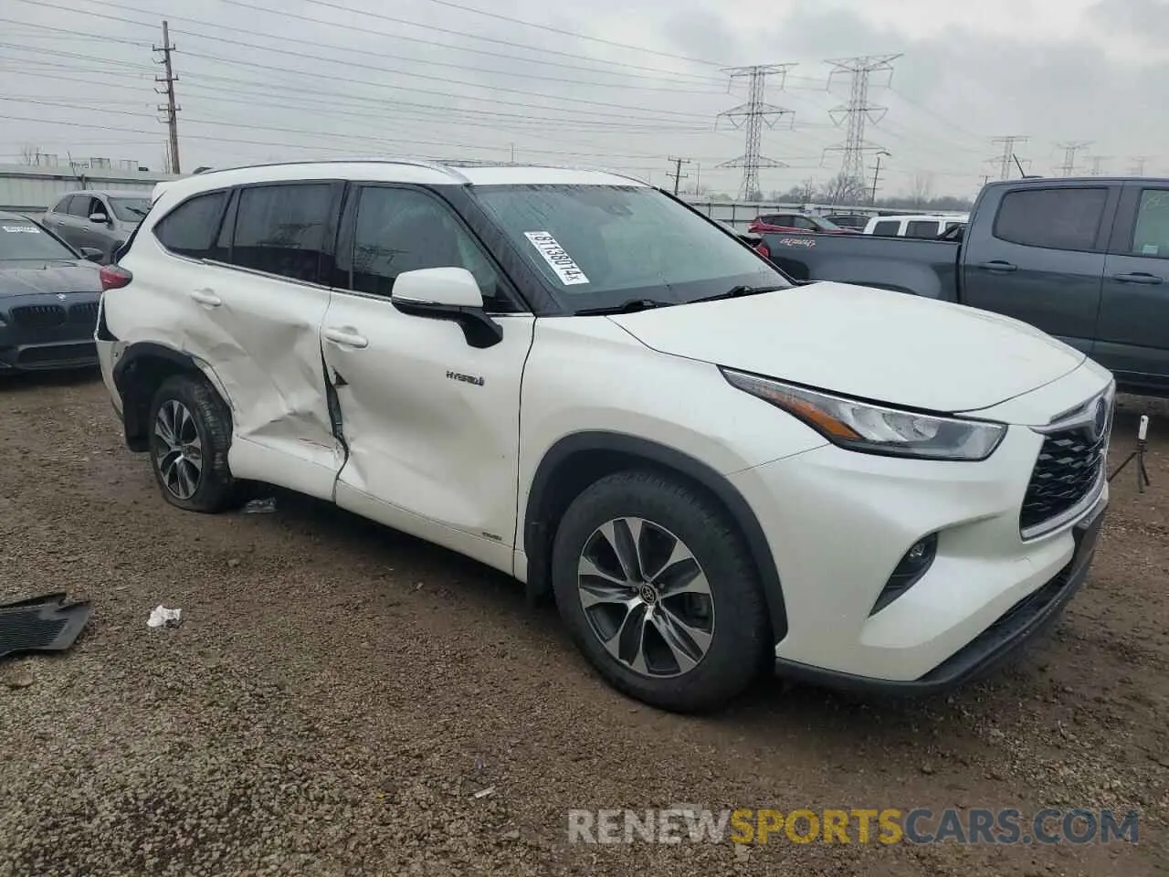 4 fotografías del automóvil dañado 5TDHBRCH7LS503884 TOYOTA HIGHLANDER 2020