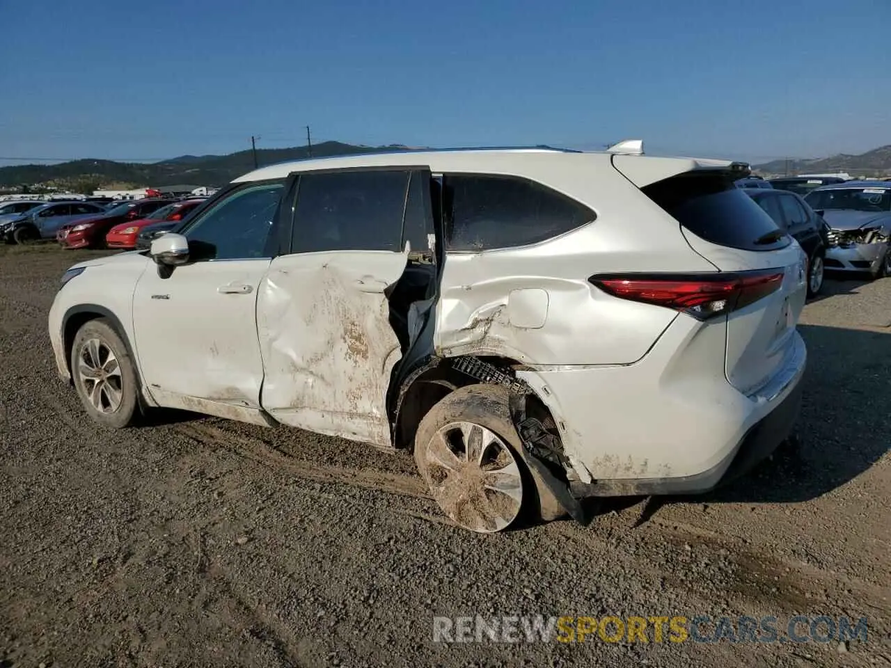 2 fotografías del automóvil dañado 5TDHBRCH8LS511623 TOYOTA HIGHLANDER 2020