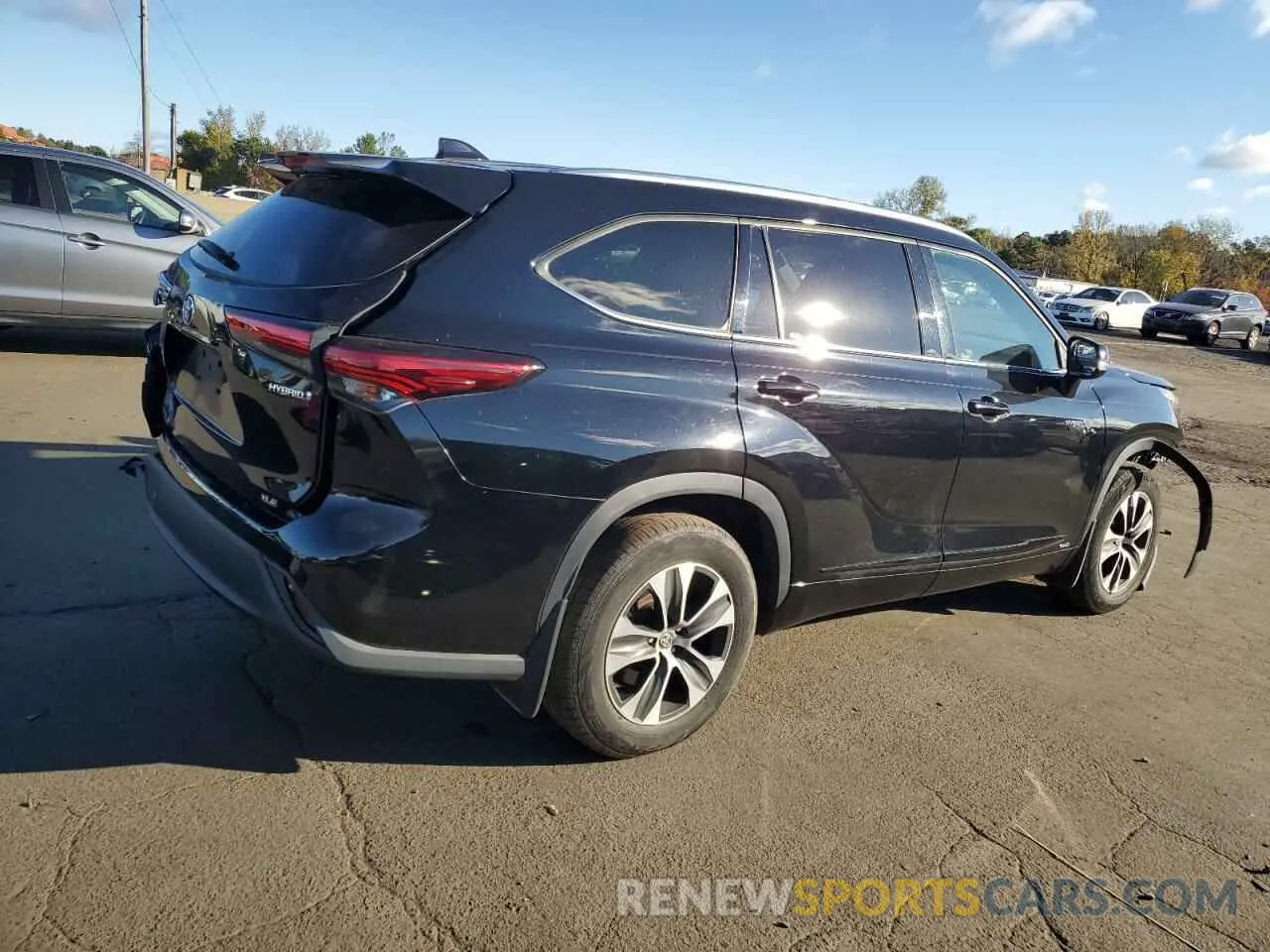 3 fotografías del automóvil dañado 5TDHBRCHXLS505502 TOYOTA HIGHLANDER 2020