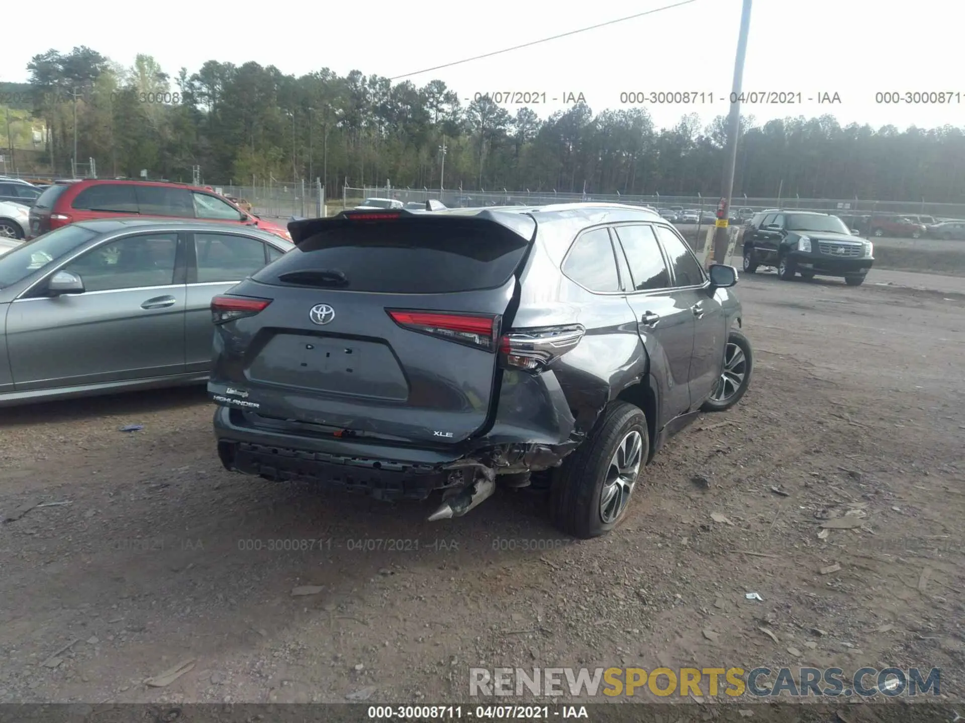 4 fotografías del automóvil dañado 5TDHZRAH1LS505547 TOYOTA HIGHLANDER 2020