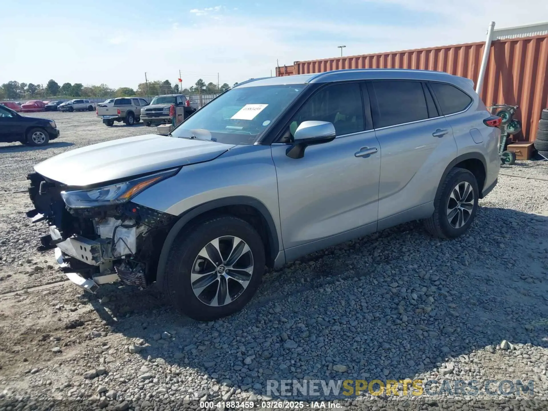 2 fotografías del automóvil dañado 5TDHZRAH1LS511607 TOYOTA HIGHLANDER 2020