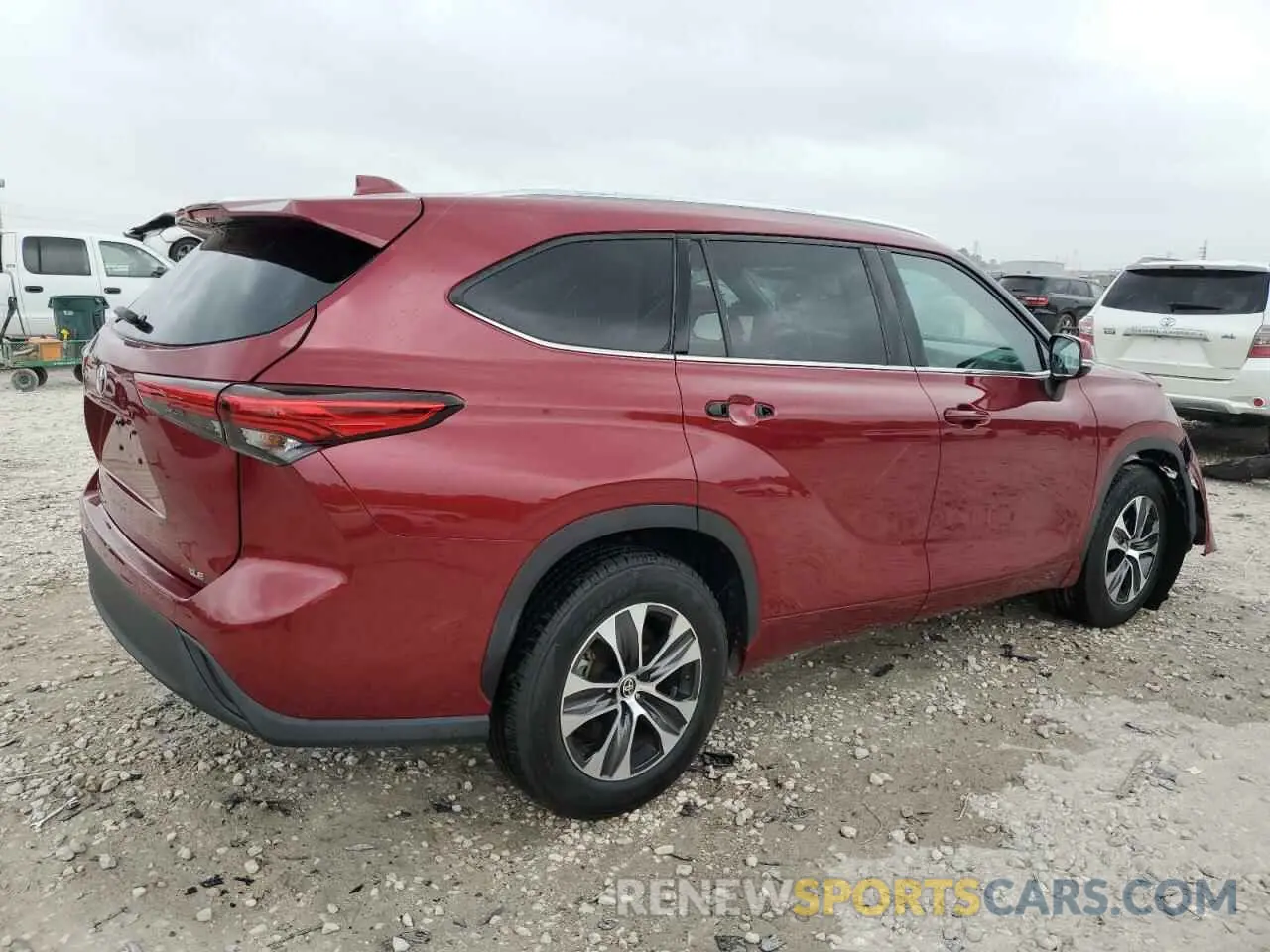 3 fotografías del automóvil dañado 5TDHZRAH5LS507561 TOYOTA HIGHLANDER 2020