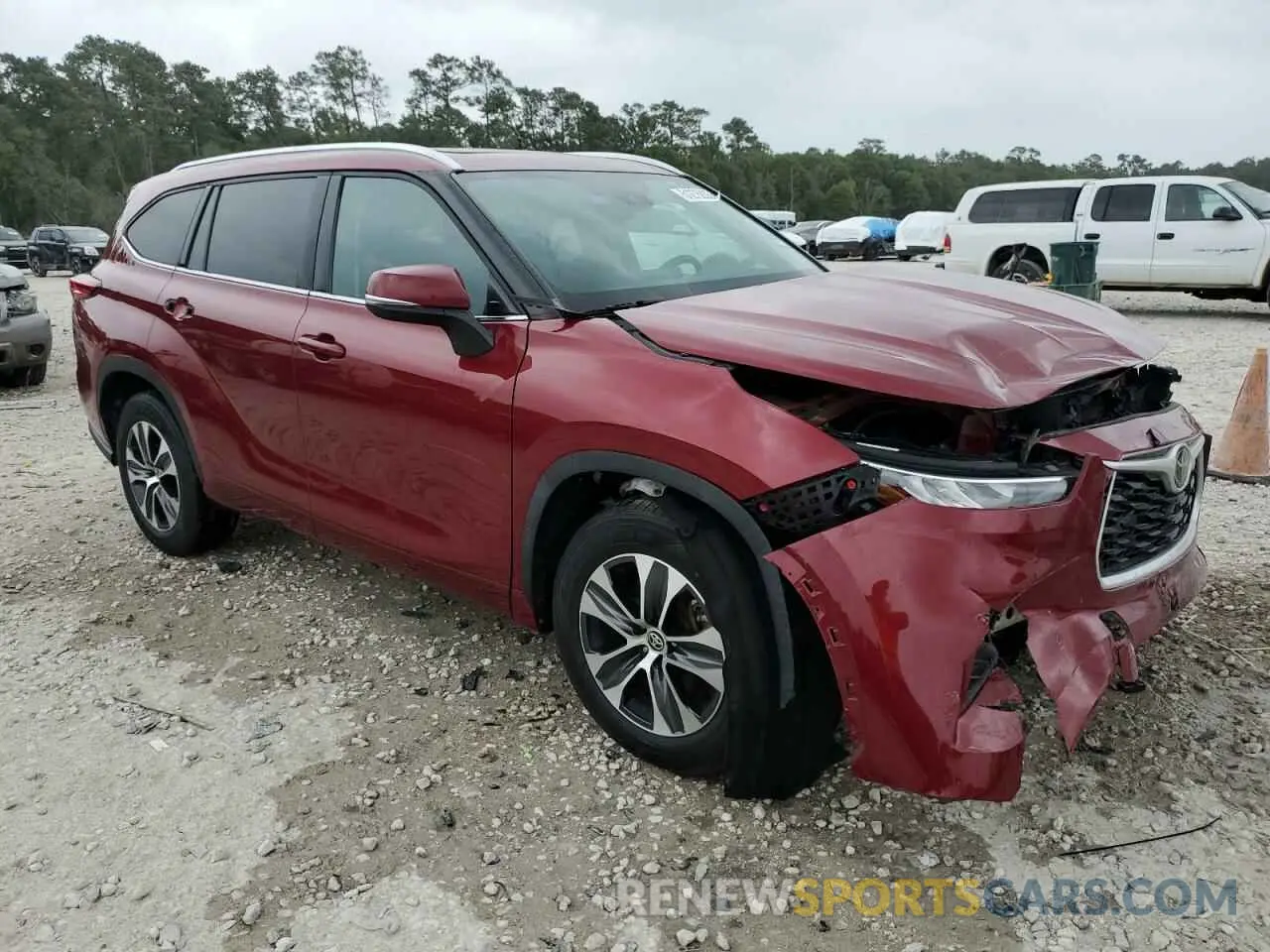 4 fotografías del automóvil dañado 5TDHZRAH5LS507561 TOYOTA HIGHLANDER 2020