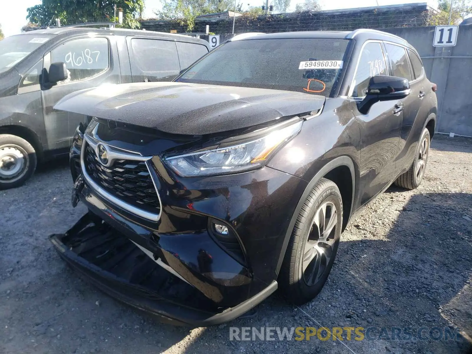 2 fotografías del automóvil dañado 5TDHZRAH8LS003697 TOYOTA HIGHLANDER 2020