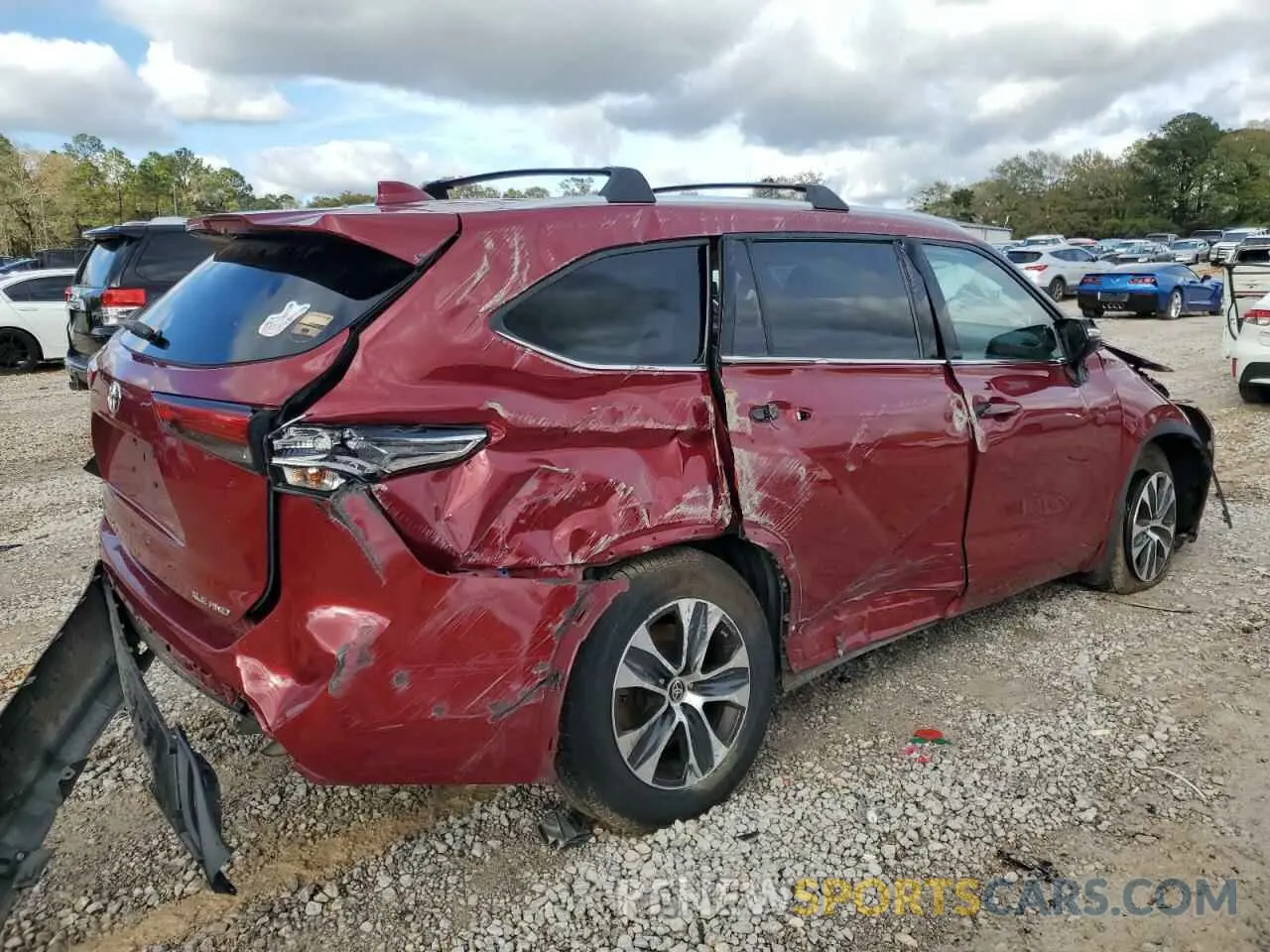 3 fotografías del automóvil dañado 5TDHZRBH2LS014340 TOYOTA HIGHLANDER 2020