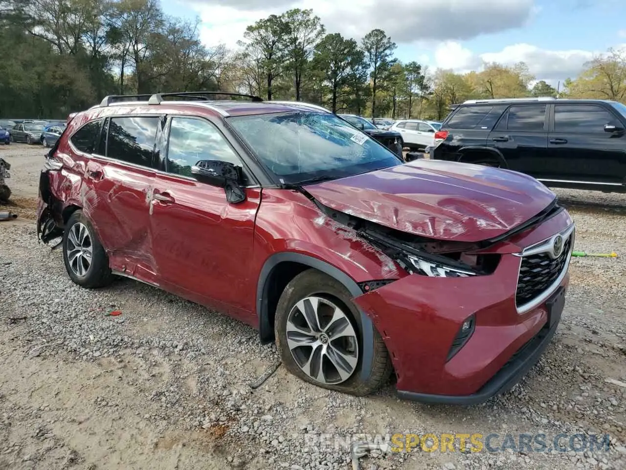 4 fotografías del automóvil dañado 5TDHZRBH2LS014340 TOYOTA HIGHLANDER 2020