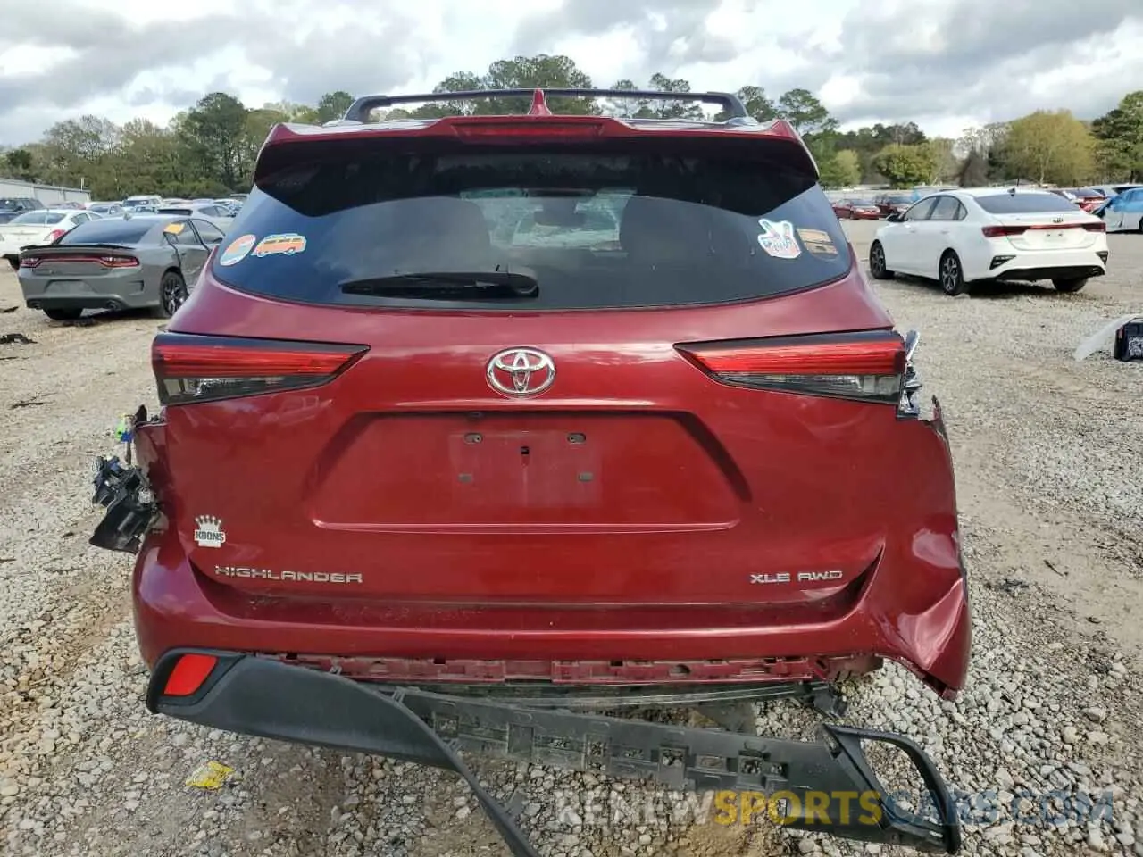 6 fotografías del automóvil dañado 5TDHZRBH2LS014340 TOYOTA HIGHLANDER 2020