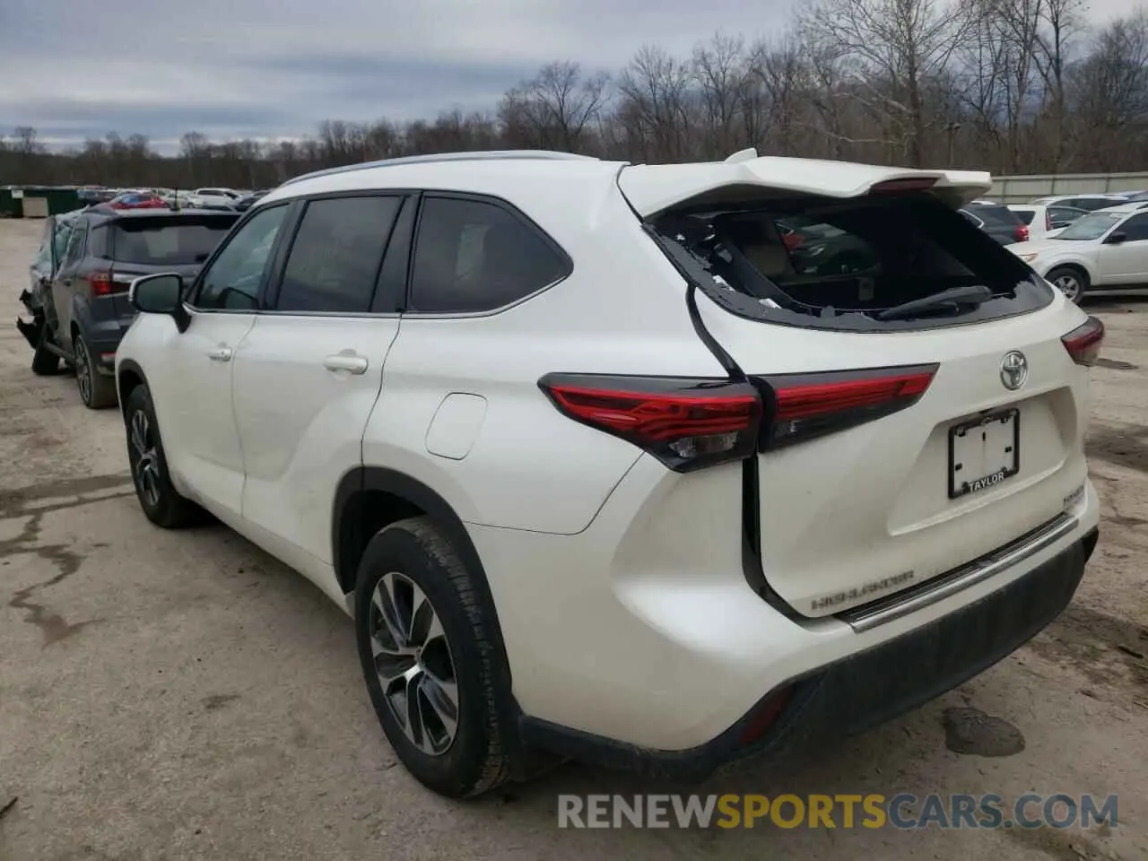 3 fotografías del automóvil dañado 5TDHZRBH2LS025970 TOYOTA HIGHLANDER 2020