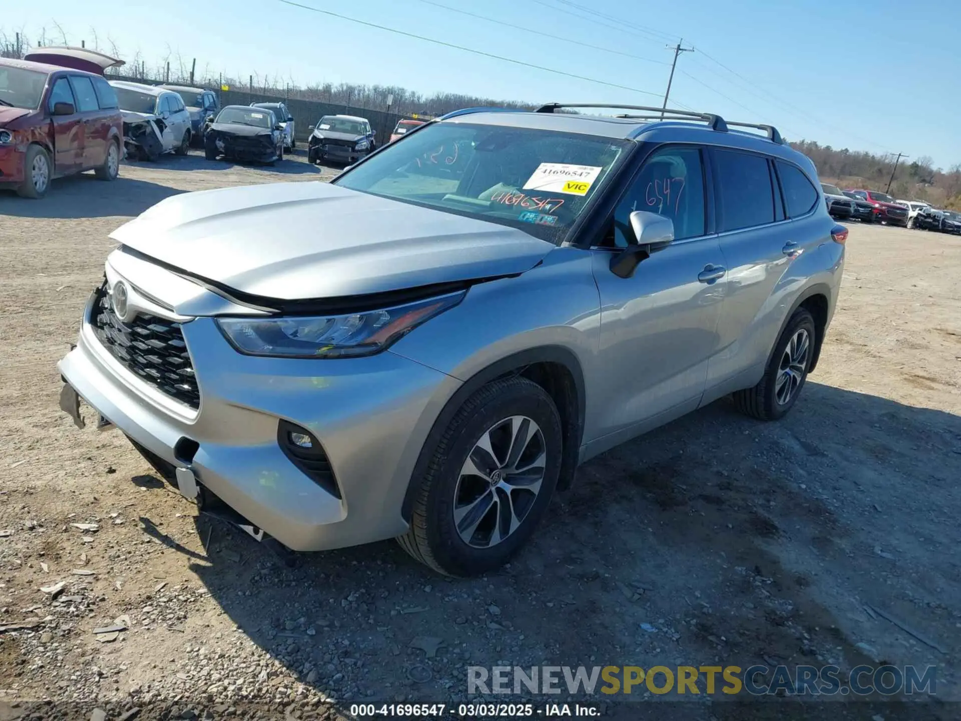 2 fotografías del automóvil dañado 5TDHZRBH4LS003176 TOYOTA HIGHLANDER 2020