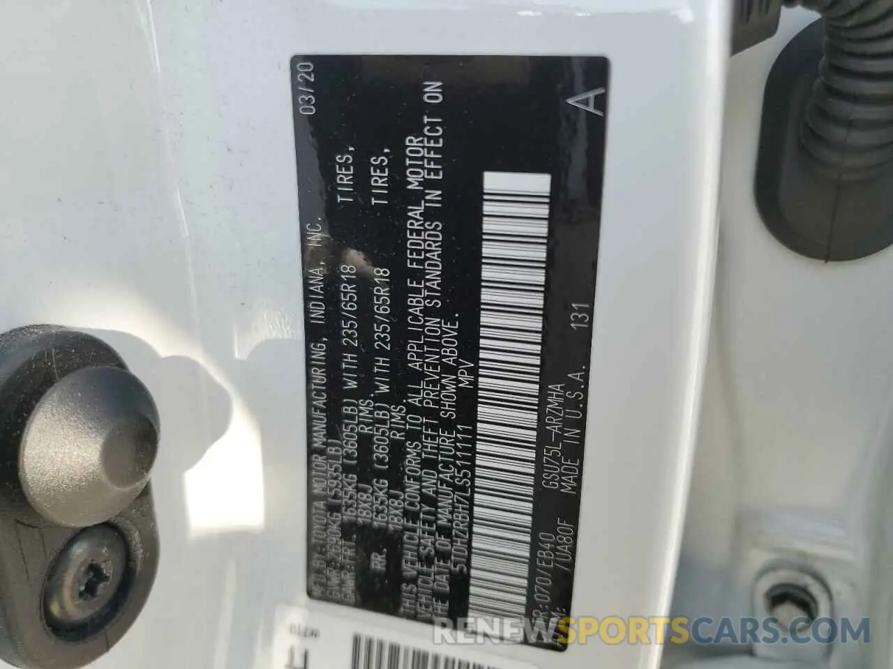 13 fotografías del automóvil dañado 5TDHZRBH7LS511111 TOYOTA HIGHLANDER 2020