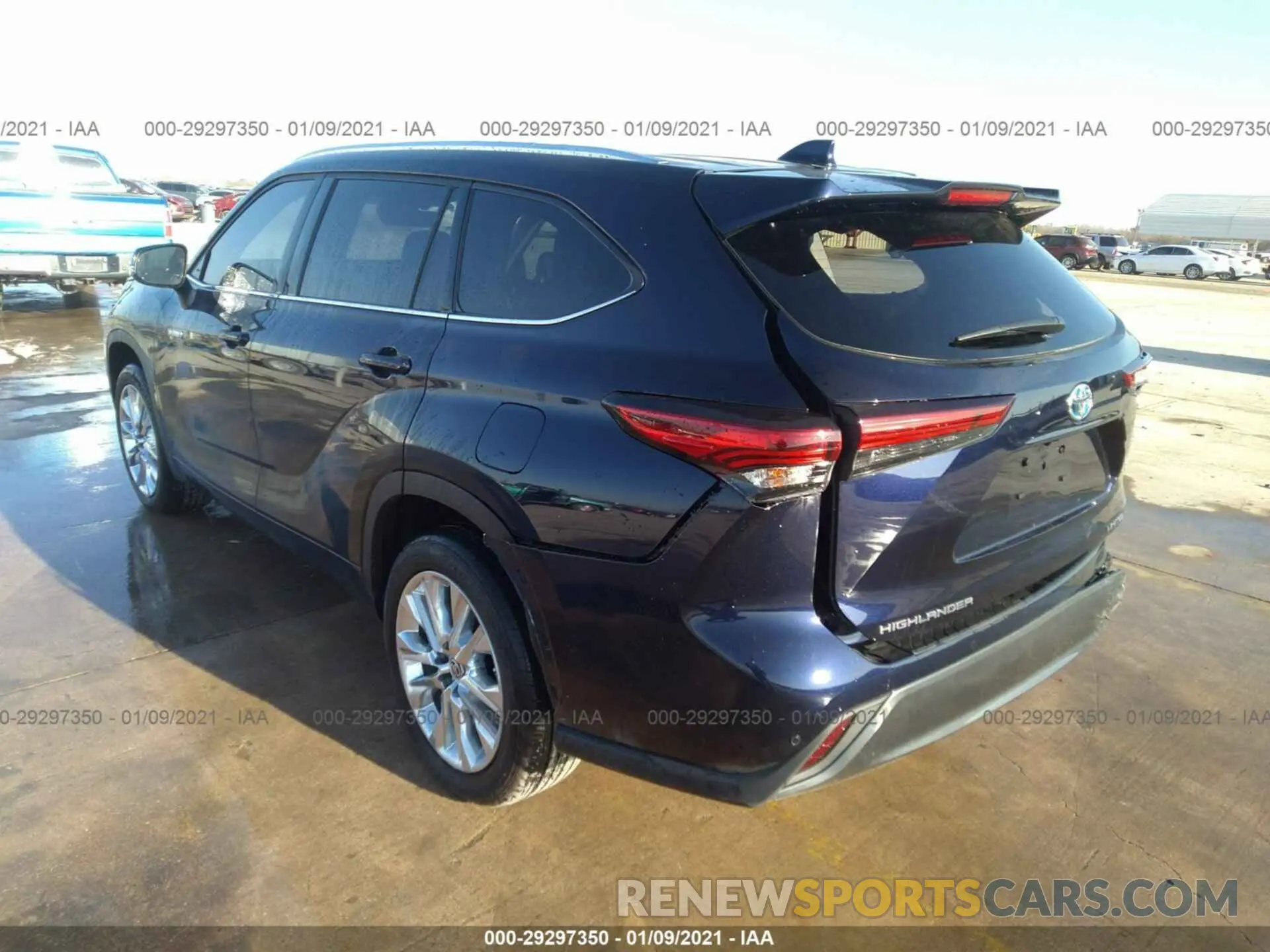 3 fotografías del automóvil dañado 5TDYARAH5LS003261 TOYOTA HIGHLANDER 2020