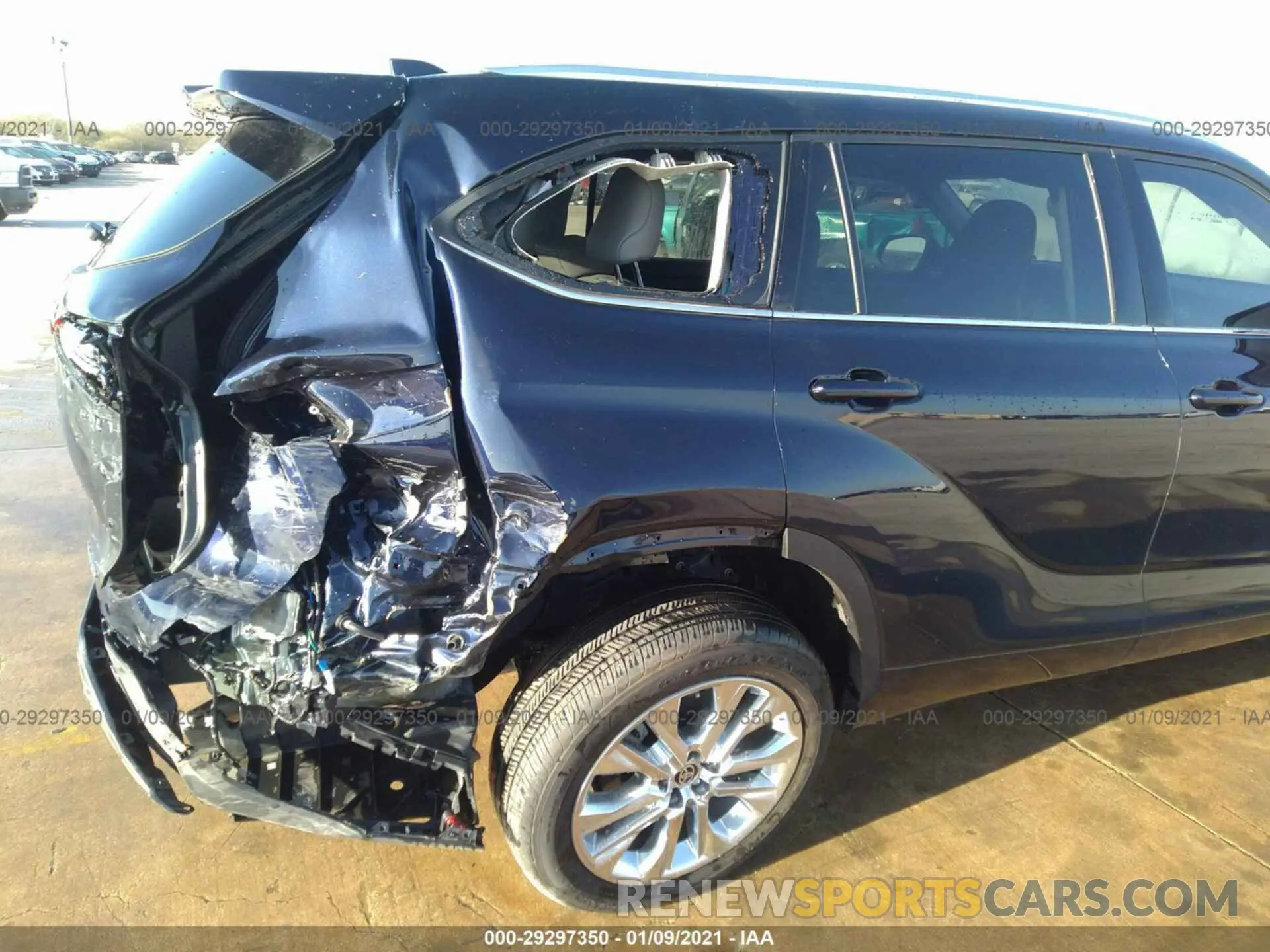 6 fotografías del automóvil dañado 5TDYARAH5LS003261 TOYOTA HIGHLANDER 2020