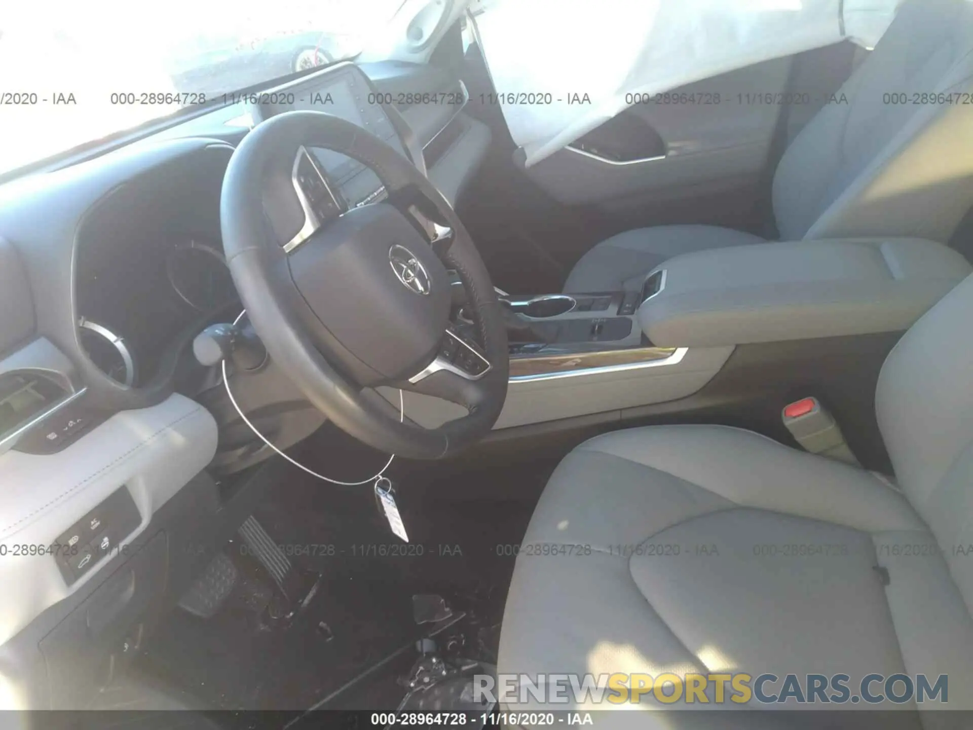 5 fotografías del automóvil dañado 5TDYARAH9LS000363 TOYOTA HIGHLANDER 2020