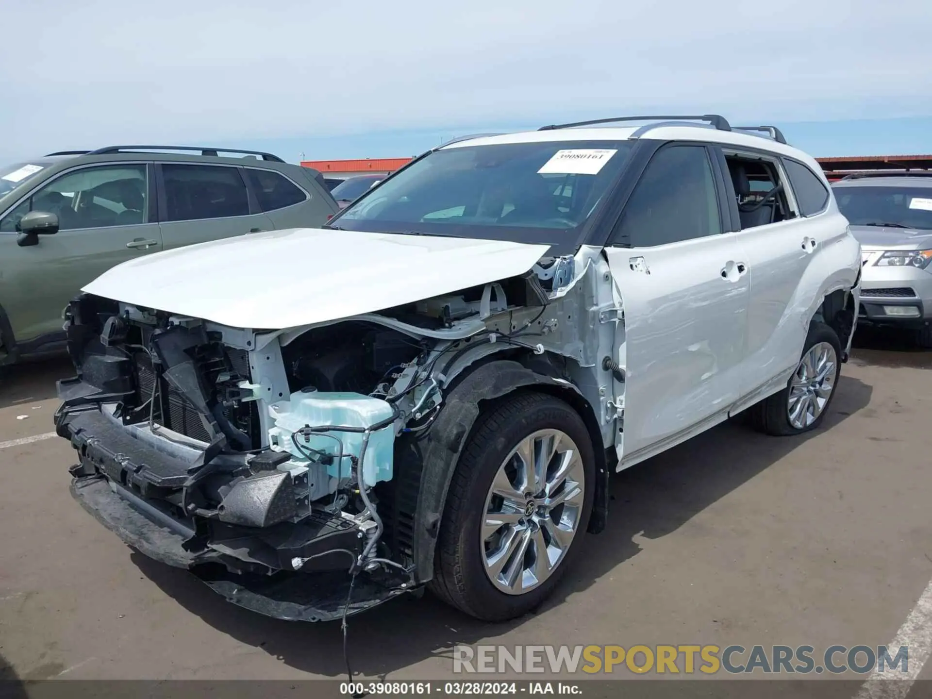 2 fotografías del automóvil dañado 5TDYARAH9LS002212 TOYOTA HIGHLANDER 2020