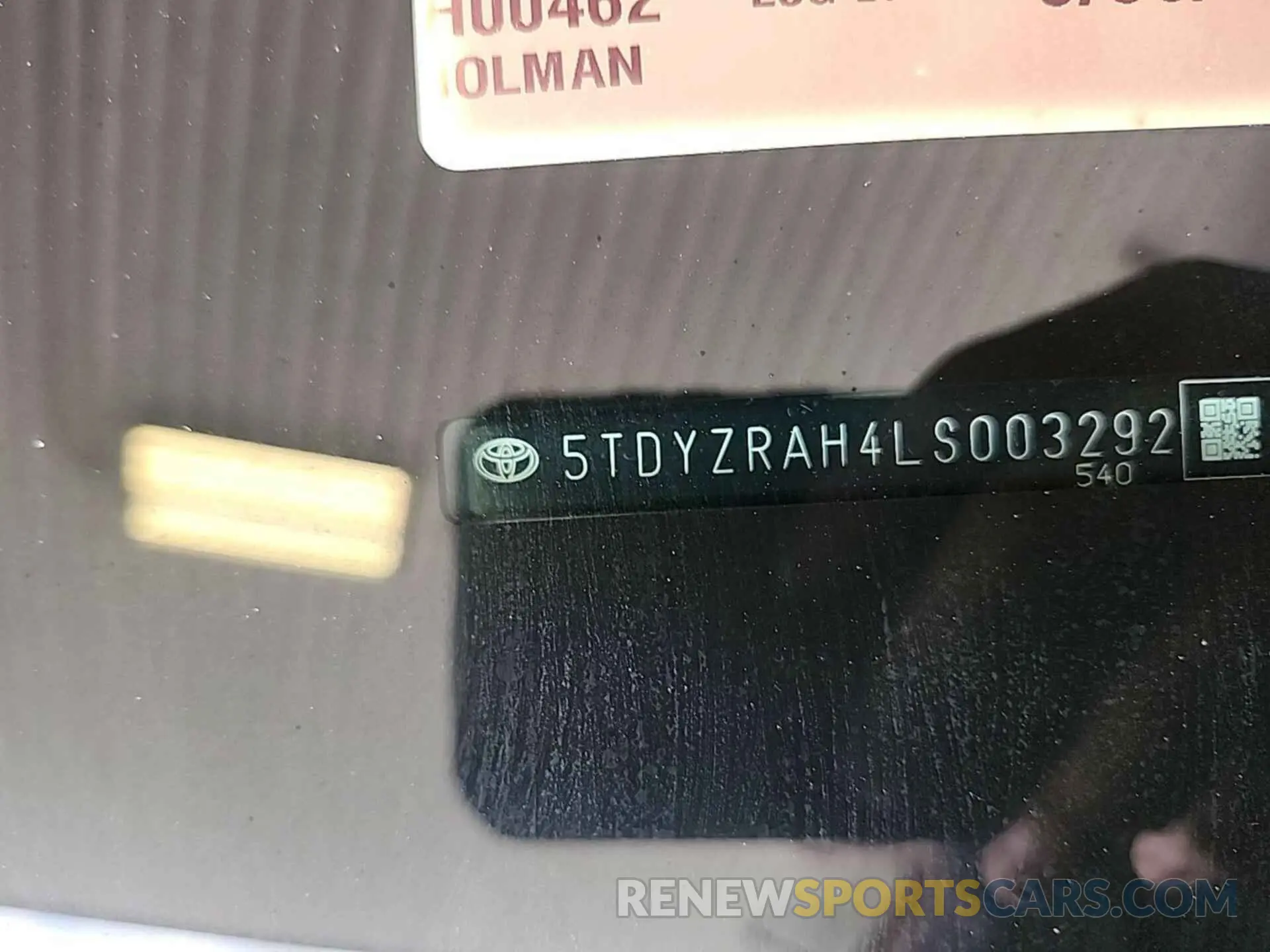 4 fotografías del automóvil dañado 5TDYZRAH4LS003292 TOYOTA HIGHLANDER 2020