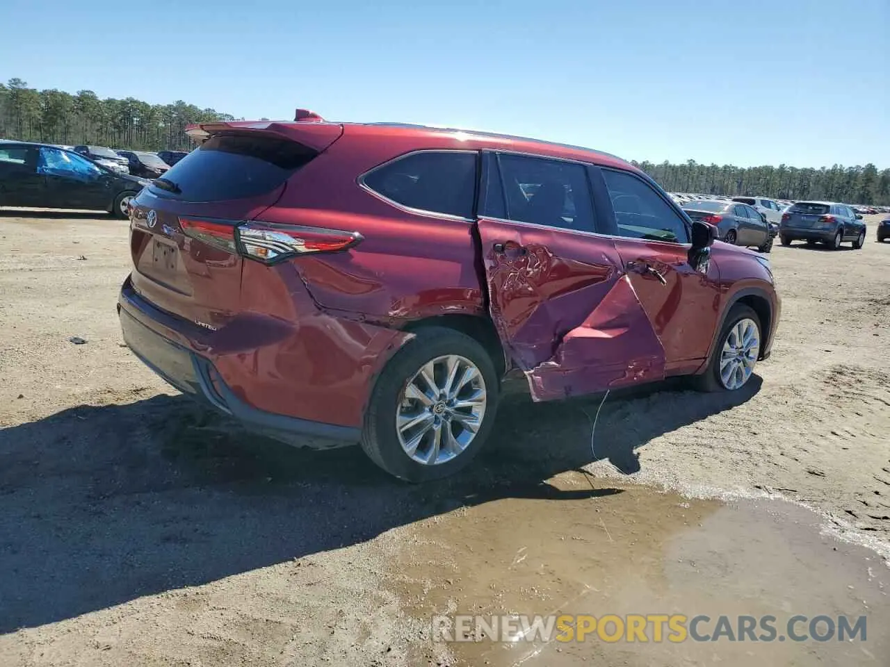 3 fotografías del automóvil dañado 5TDYZRAH8LS019866 TOYOTA HIGHLANDER 2020