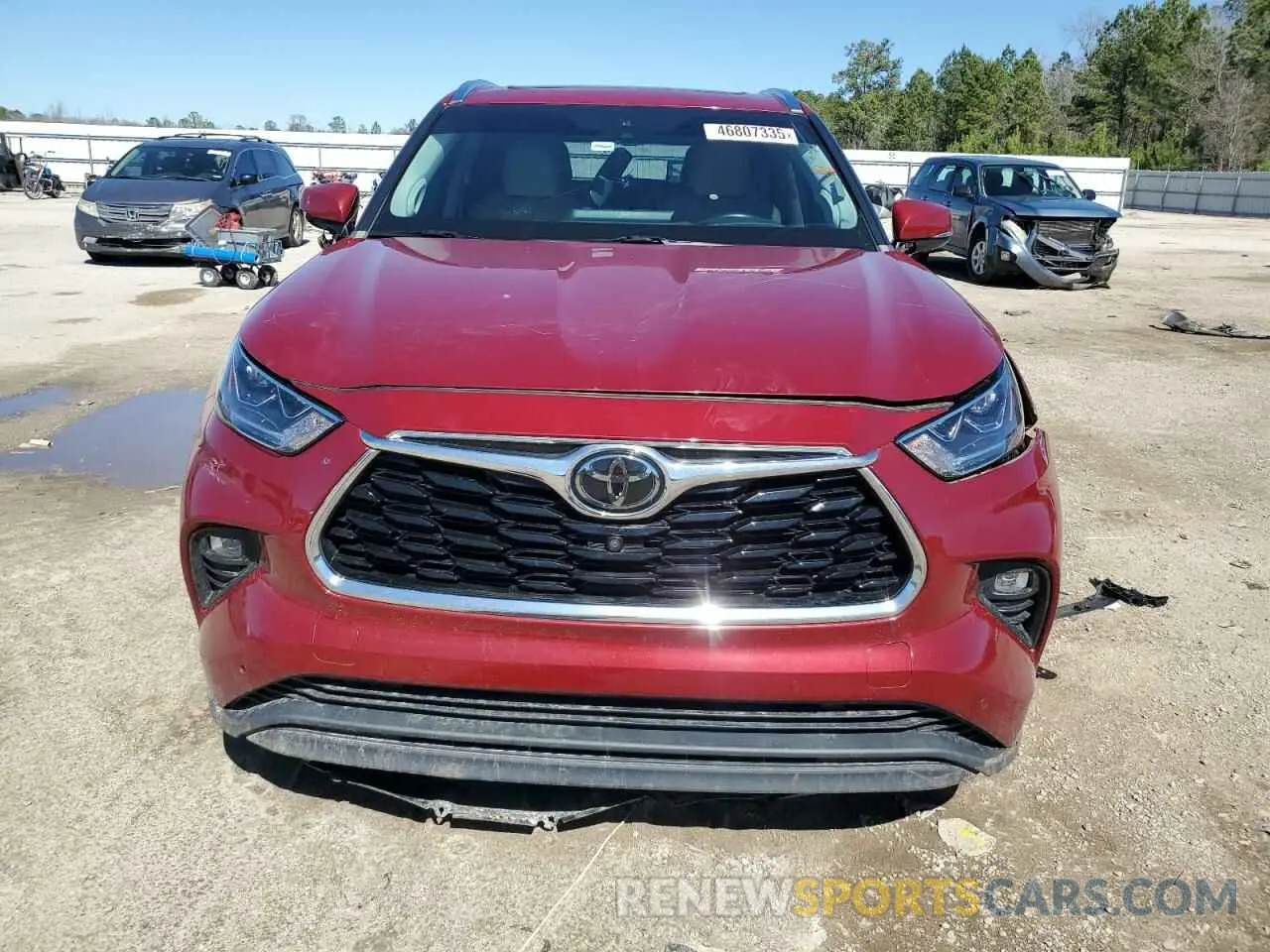 5 fotografías del automóvil dañado 5TDYZRAH8LS019866 TOYOTA HIGHLANDER 2020